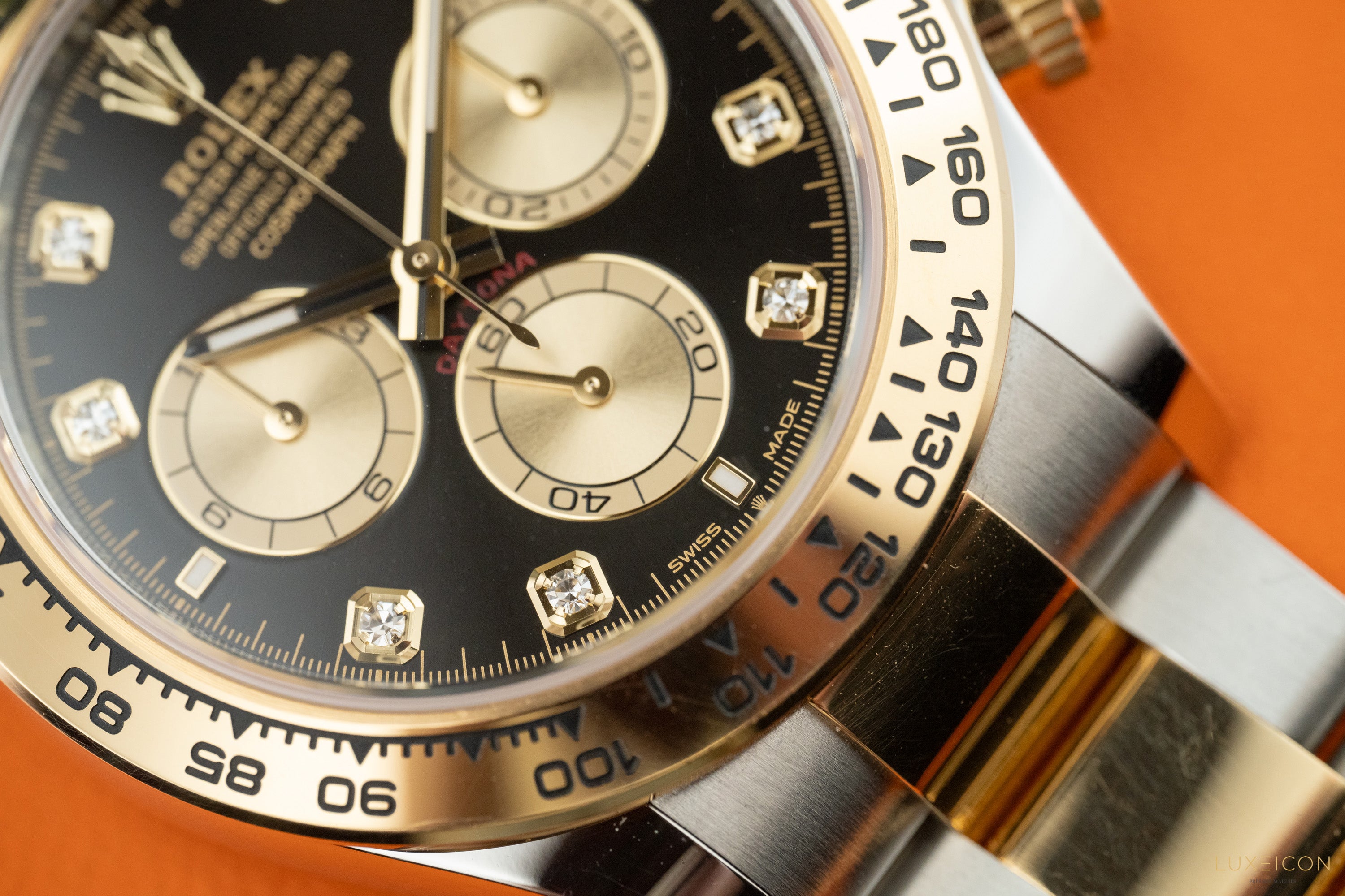 Rolex Cosmograph Daytona 40 Yellow Gold Two Tone Black Diamond Dial 126503 2025