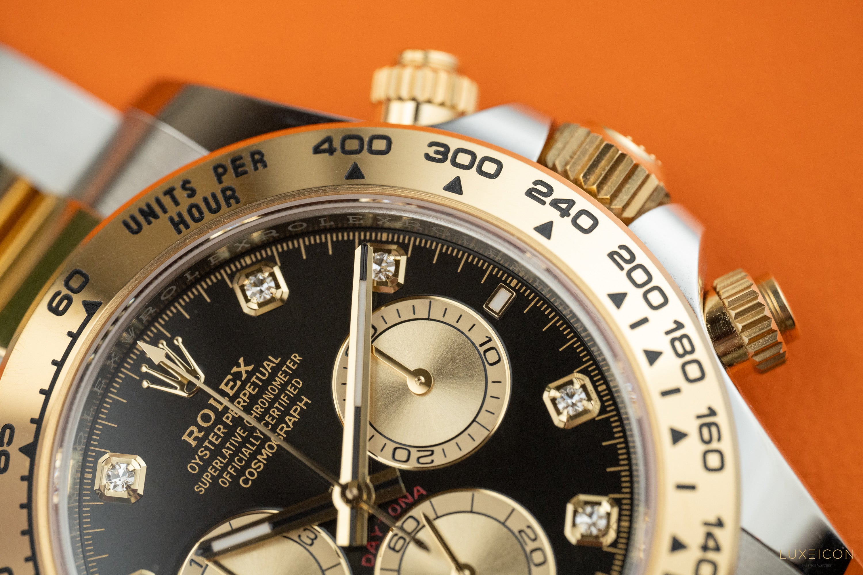 Rolex Cosmograph Daytona 40 Yellow Gold Two Tone Black Diamond Dial 126503 2025