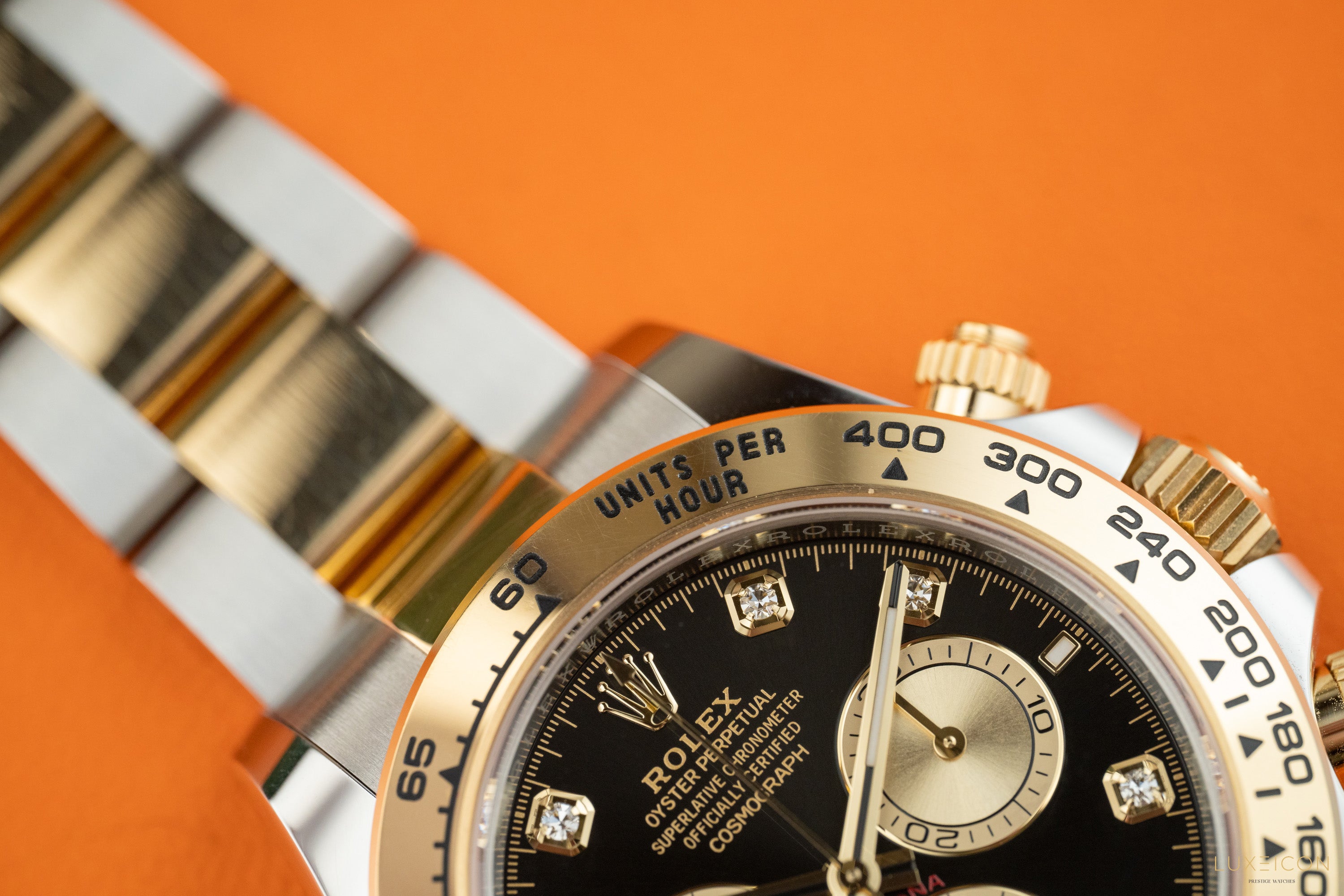 Rolex Cosmograph Daytona 40 Yellow Gold Two Tone Black Diamond Dial 126503 2025