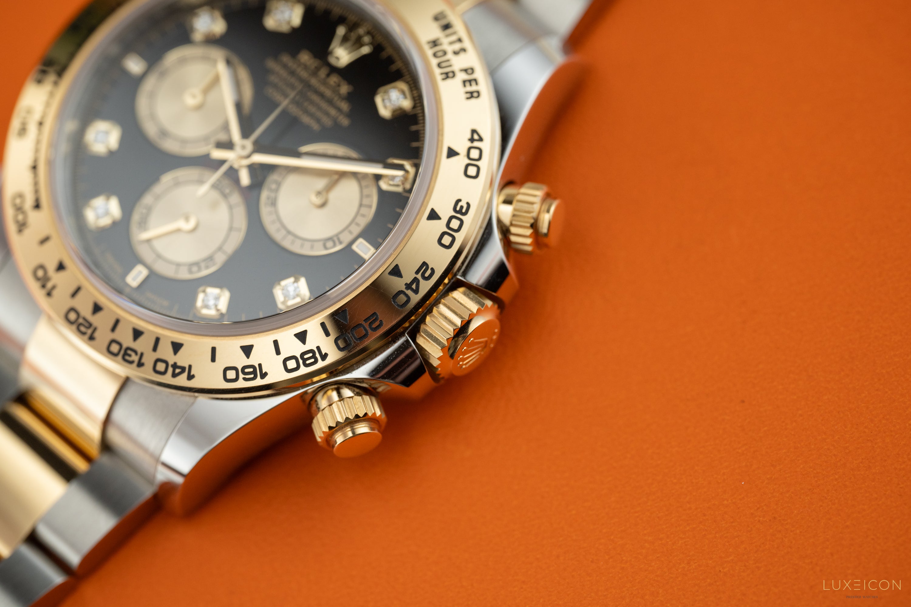 Rolex Cosmograph Daytona 40 Yellow Gold Two Tone Black Diamond Dial 126503 2025