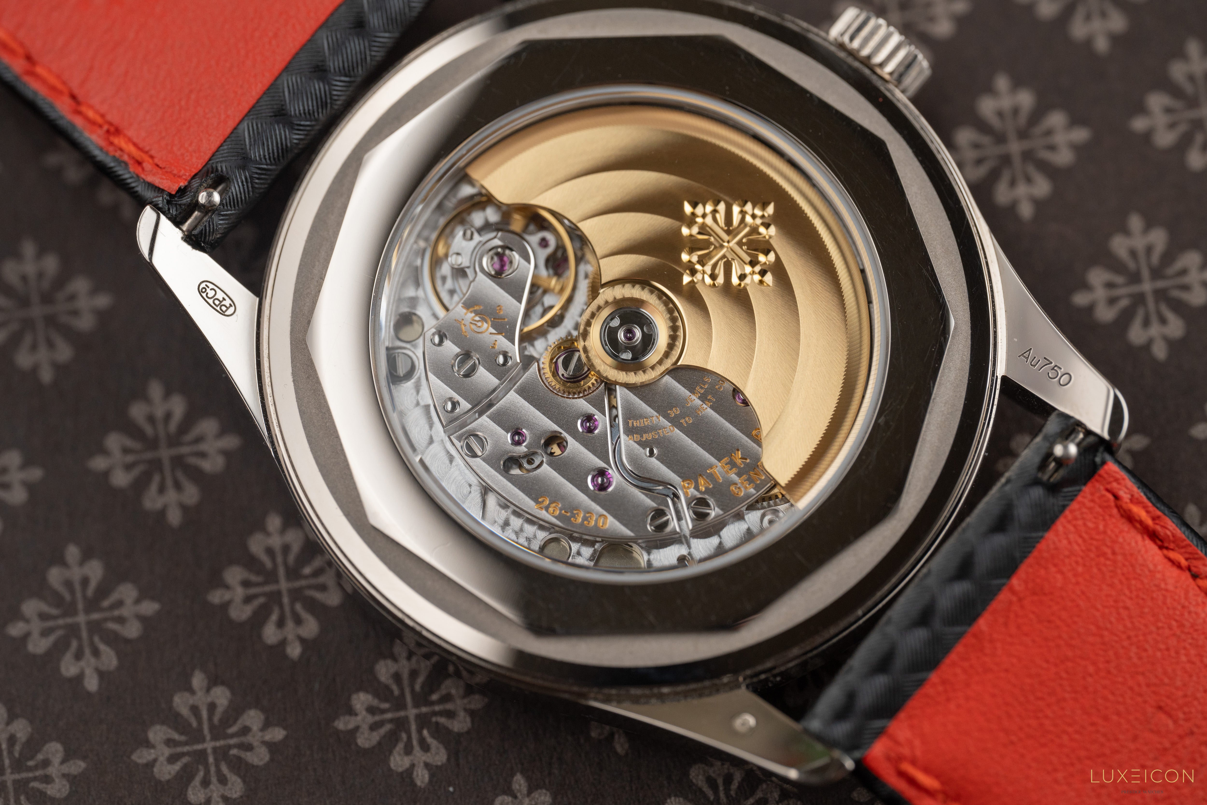 Patek Philippe Calatrava White Gold Ebony Carbon Red Dial 40mm 6007G-010