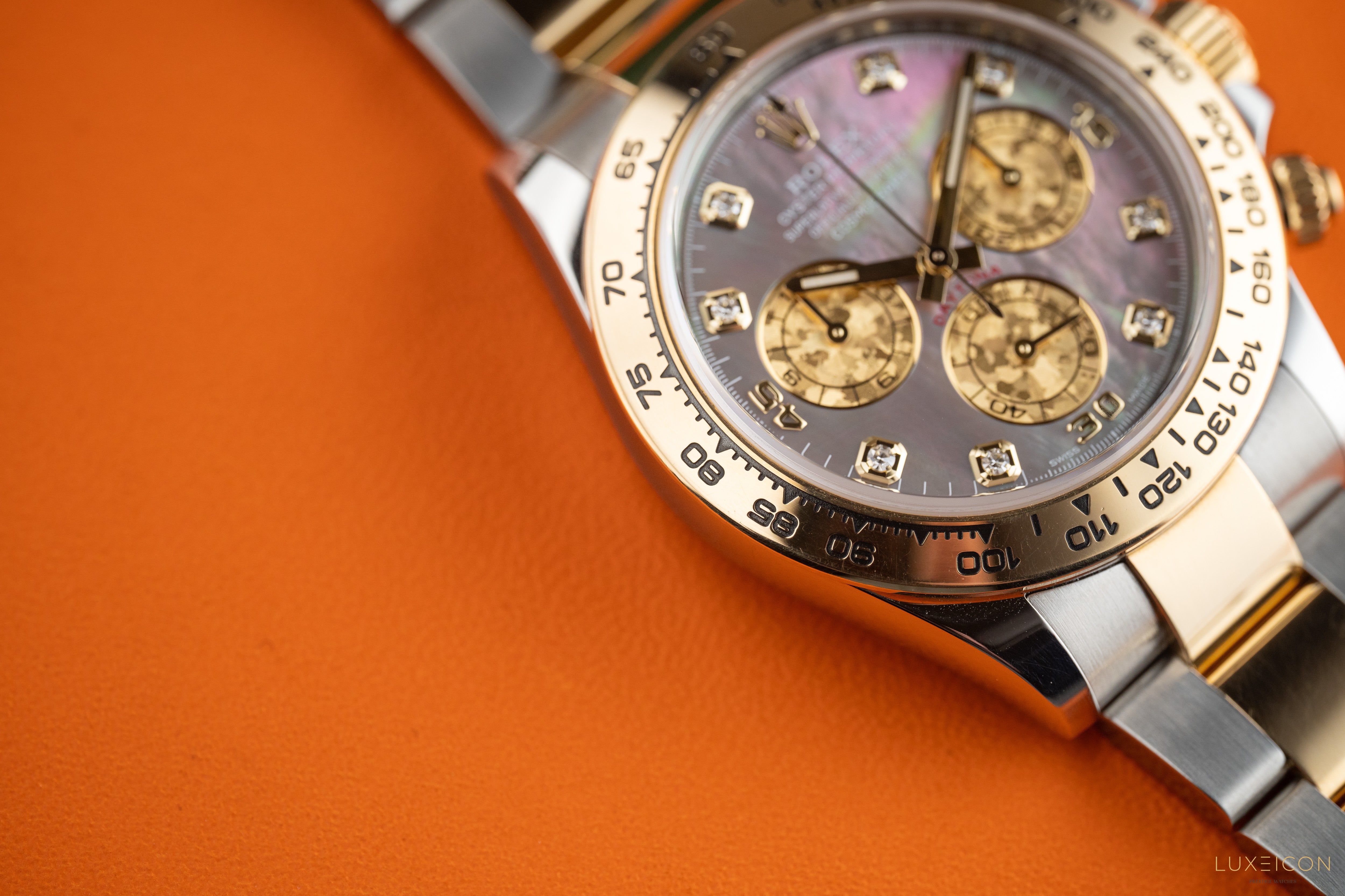 Rolex Daytona 116503 Black Mother of Pearl (MOP) Diamond Tahitian Dial Two Tone Yellow Gold 2020