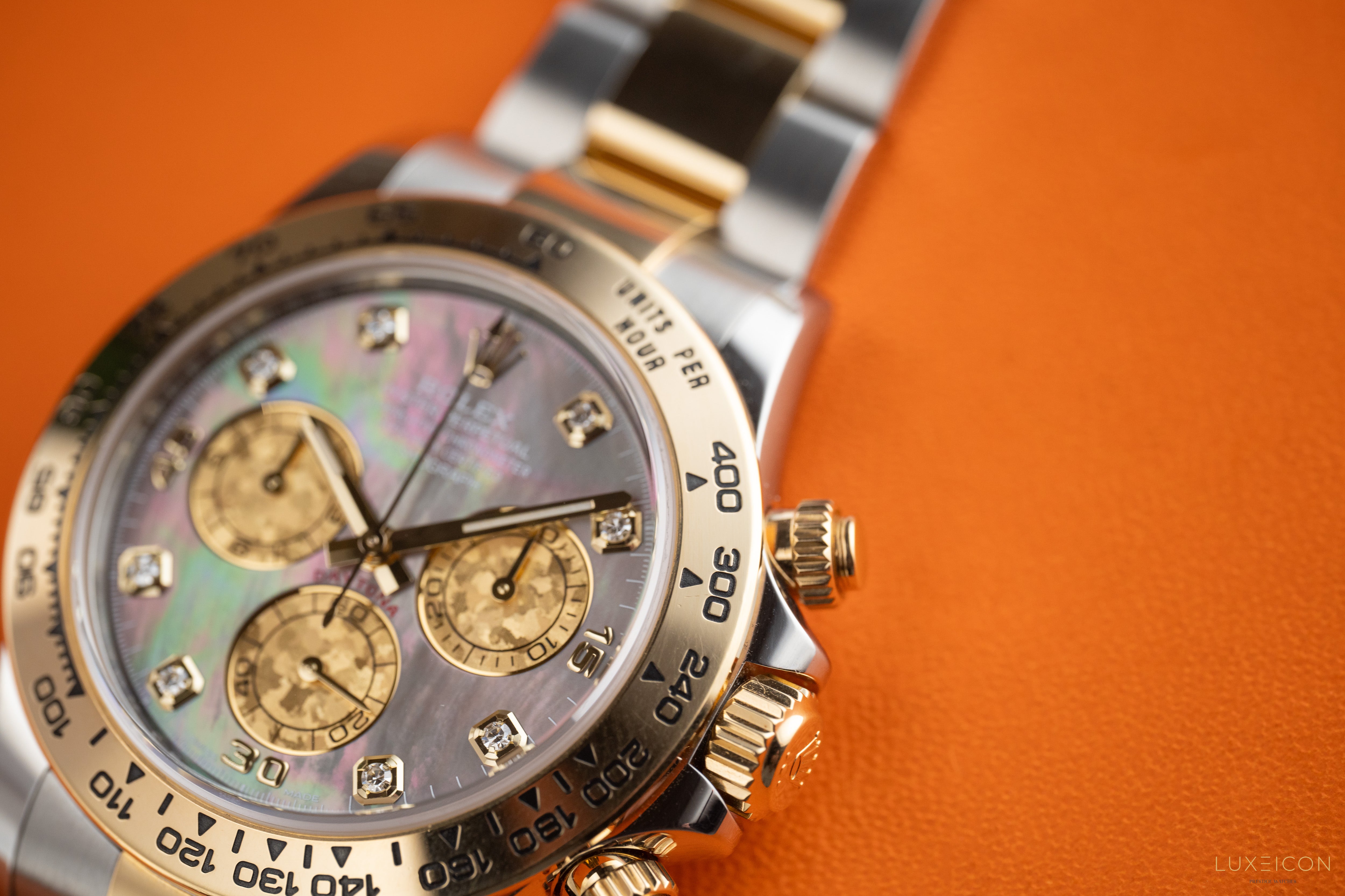 Rolex Daytona 116503 Black Mother of Pearl (MOP) Diamond Tahitian Dial Two Tone Yellow Gold 2020