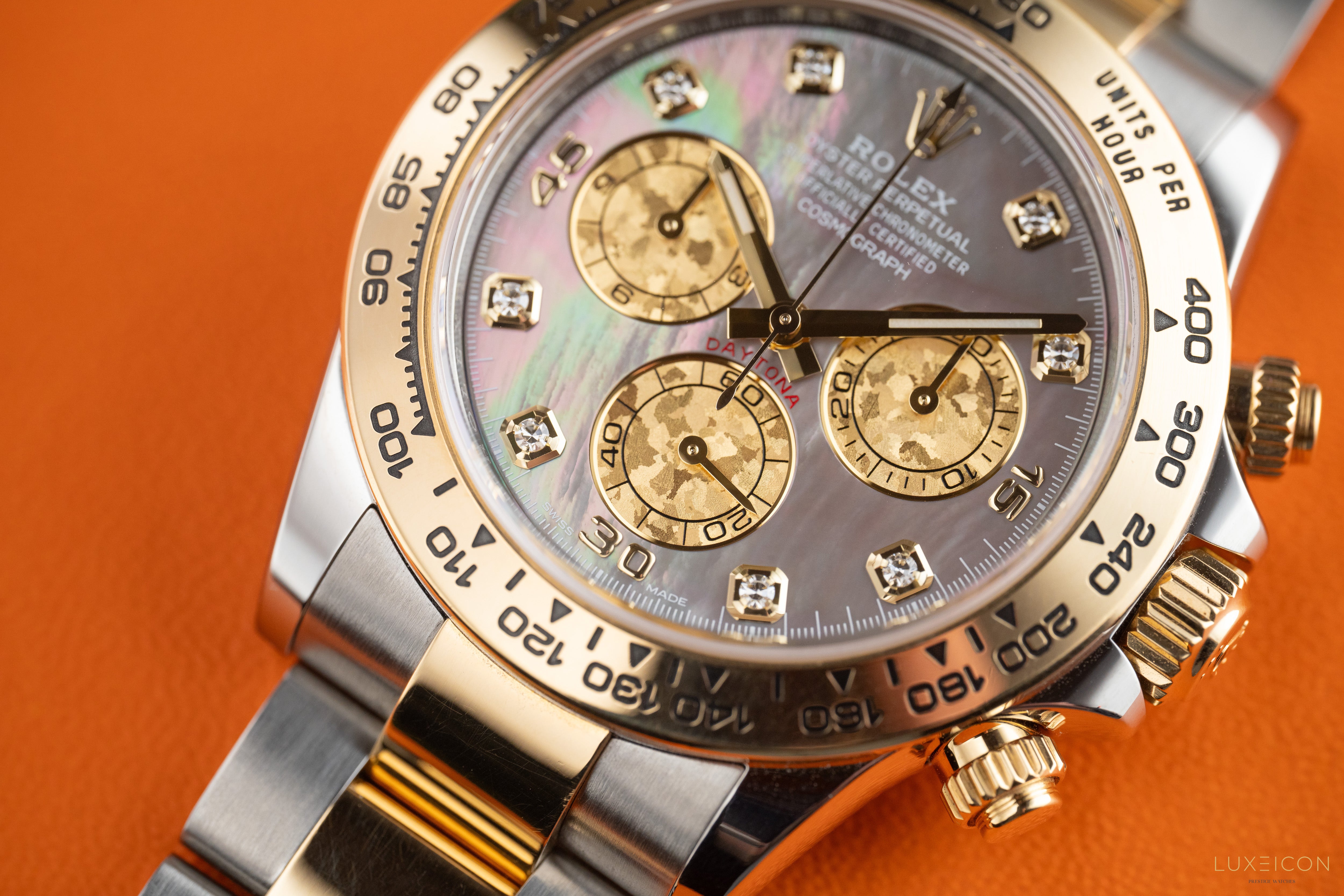 Rolex Daytona 116503 Black Mother of Pearl (MOP) Diamond Tahitian Dial Two Tone Yellow Gold 2020