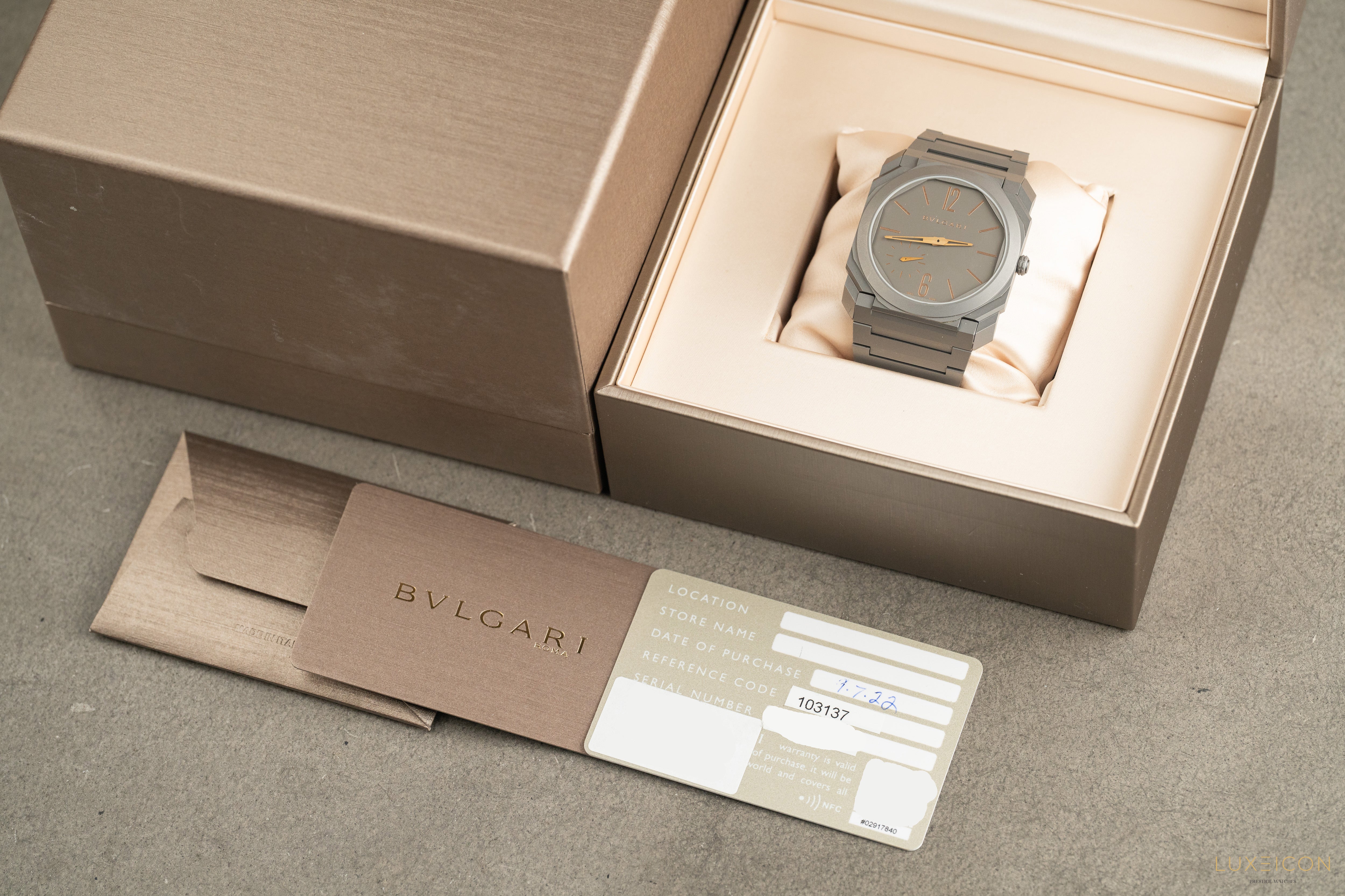 Bulgari Octo Finissimo Extra Thin Automatic 40mm Titanium Grey Mens Watch Bvlgari 103137