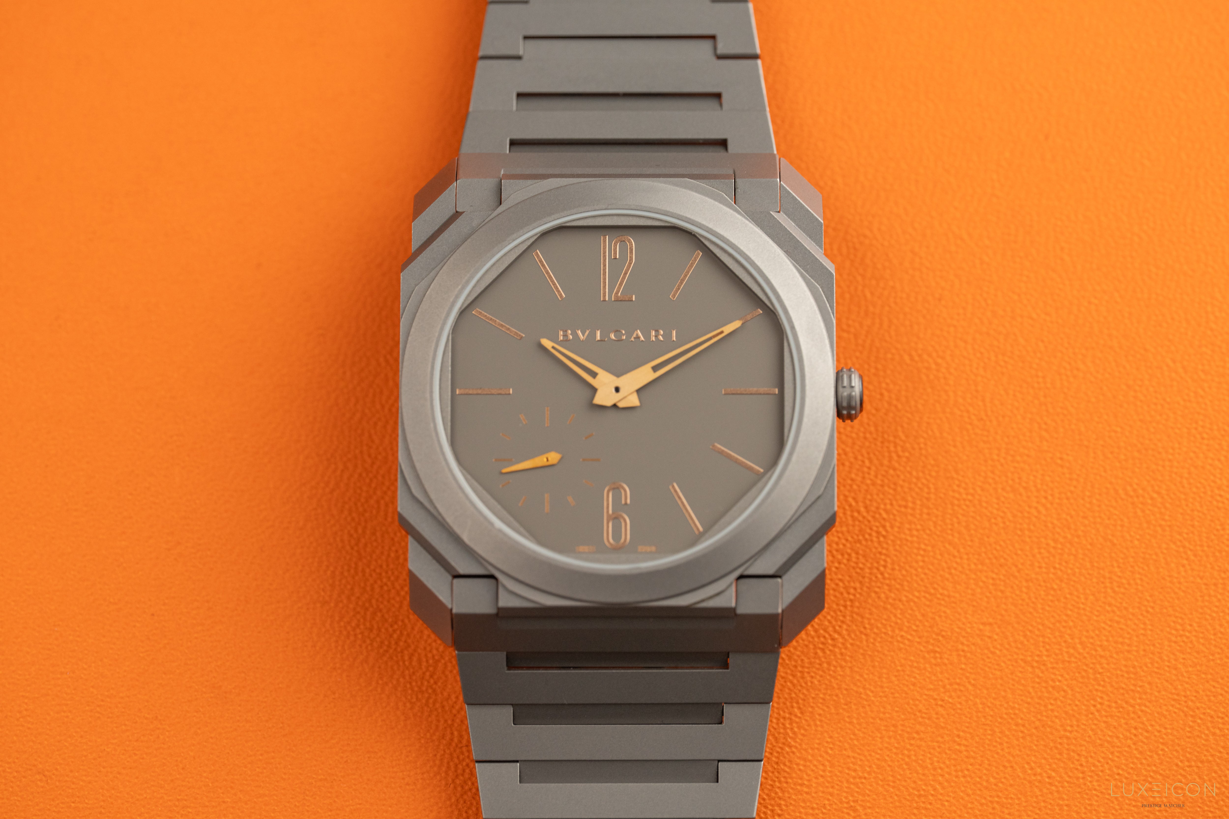 Bulgari Octo Finissimo Extra Thin Automatic 40mm Titanium Grey Mens Watch Bvlgari 103137