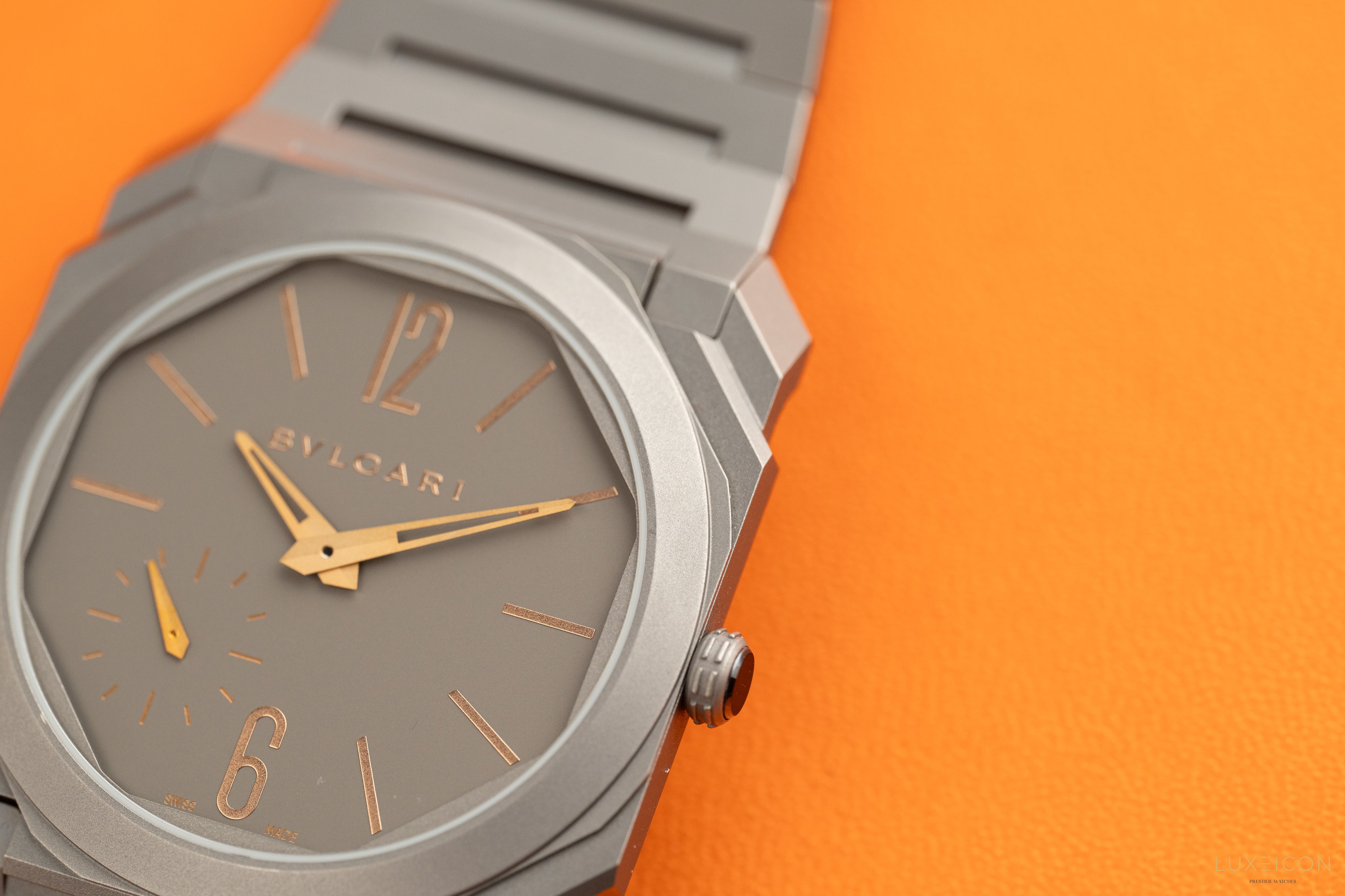 Bulgari Octo Finissimo Extra Thin Automatic 40mm Titanium Grey Mens Watch Bvlgari 103137