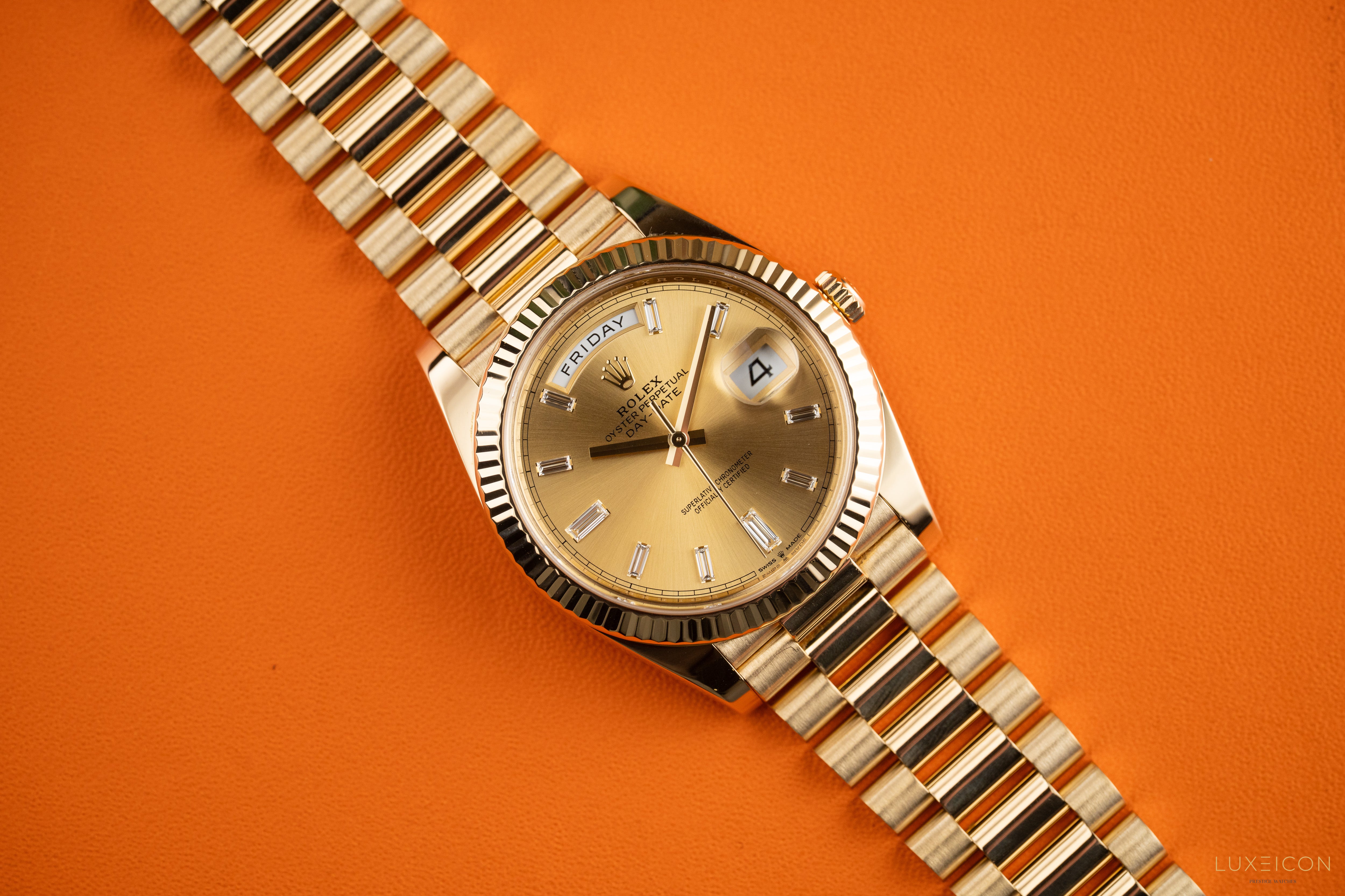 Day-Date 40mm 228238 Yellow Gold Presidential Champagne Baguette Dial 2021