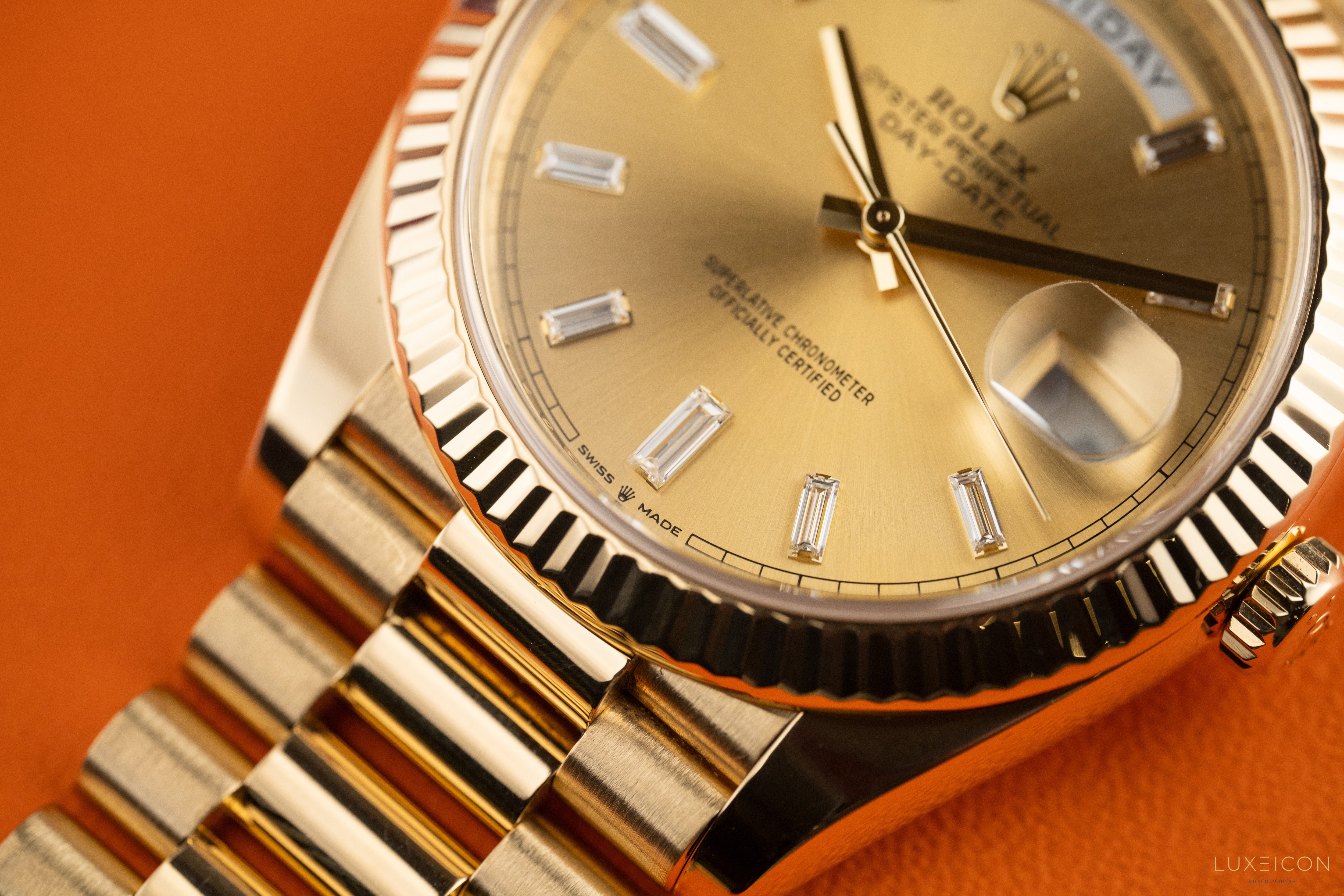 Day-Date 40mm 228238 Yellow Gold Presidential Champagne Baguette Dial 2021
