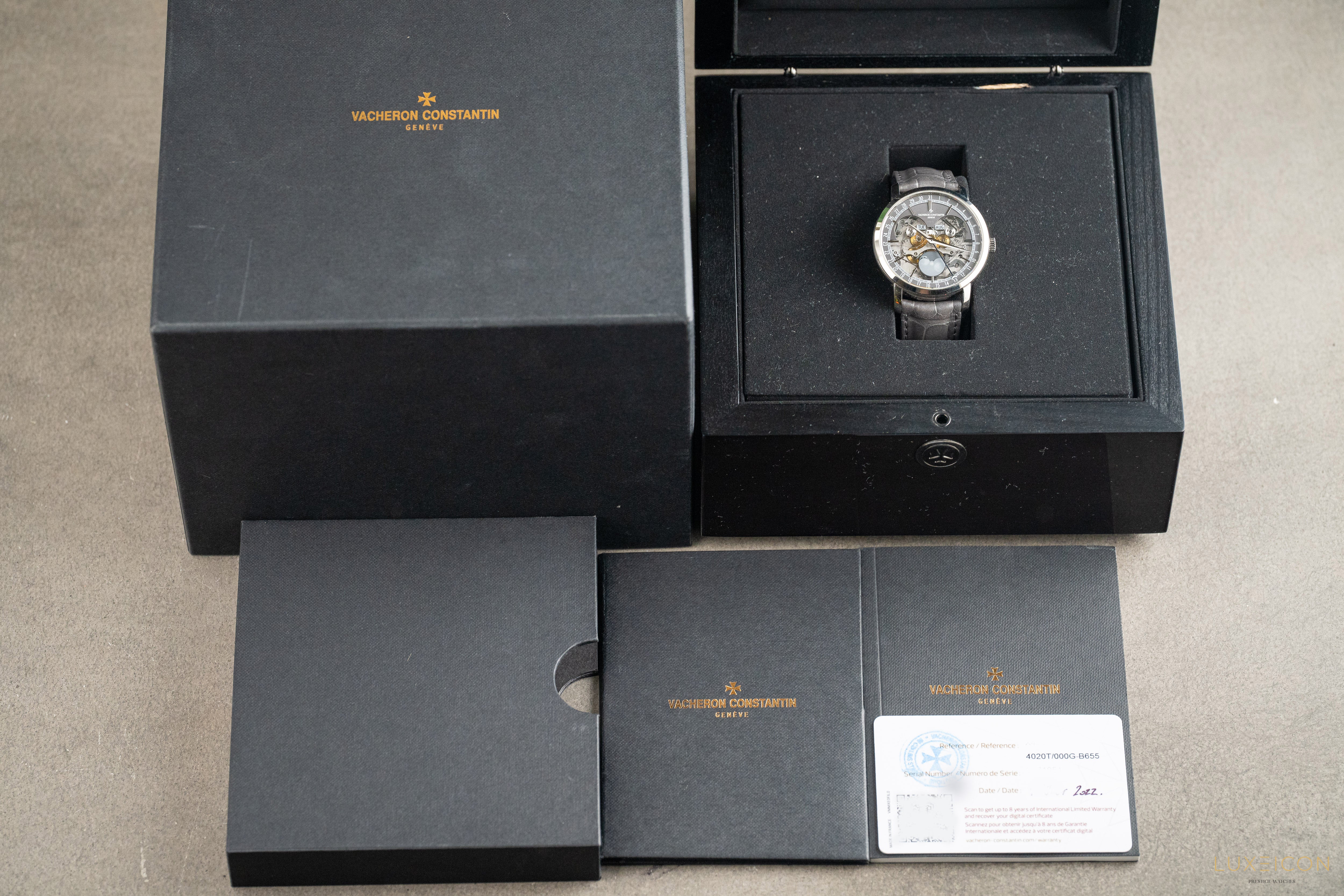 Vacheron Constantin Traditionnelle White Gold Complete Calendar Openface 4020T/000G-B655