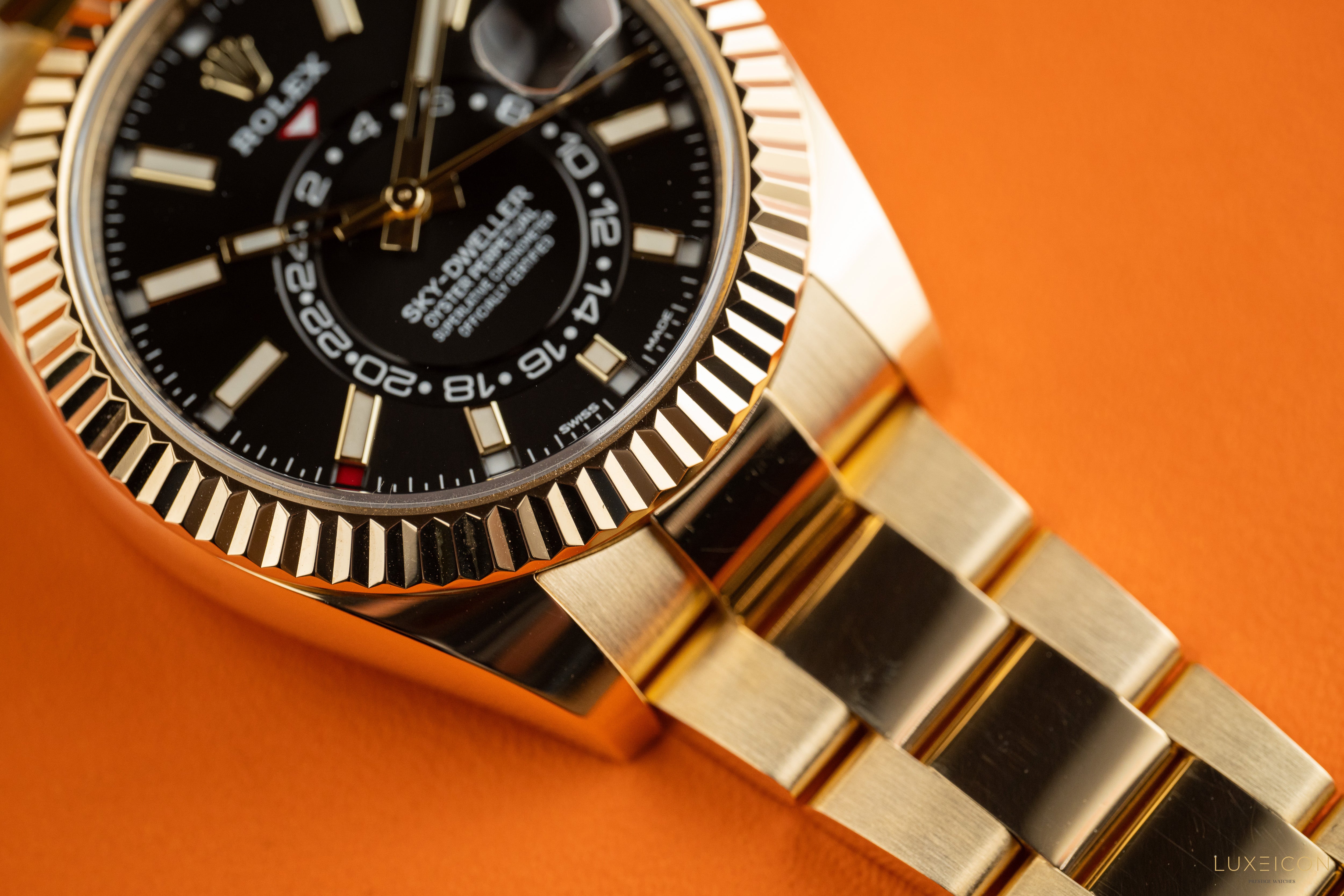 Rolex Sky-Dweller 326938 Black Index Dial Yellow Gold 42mm 2021
