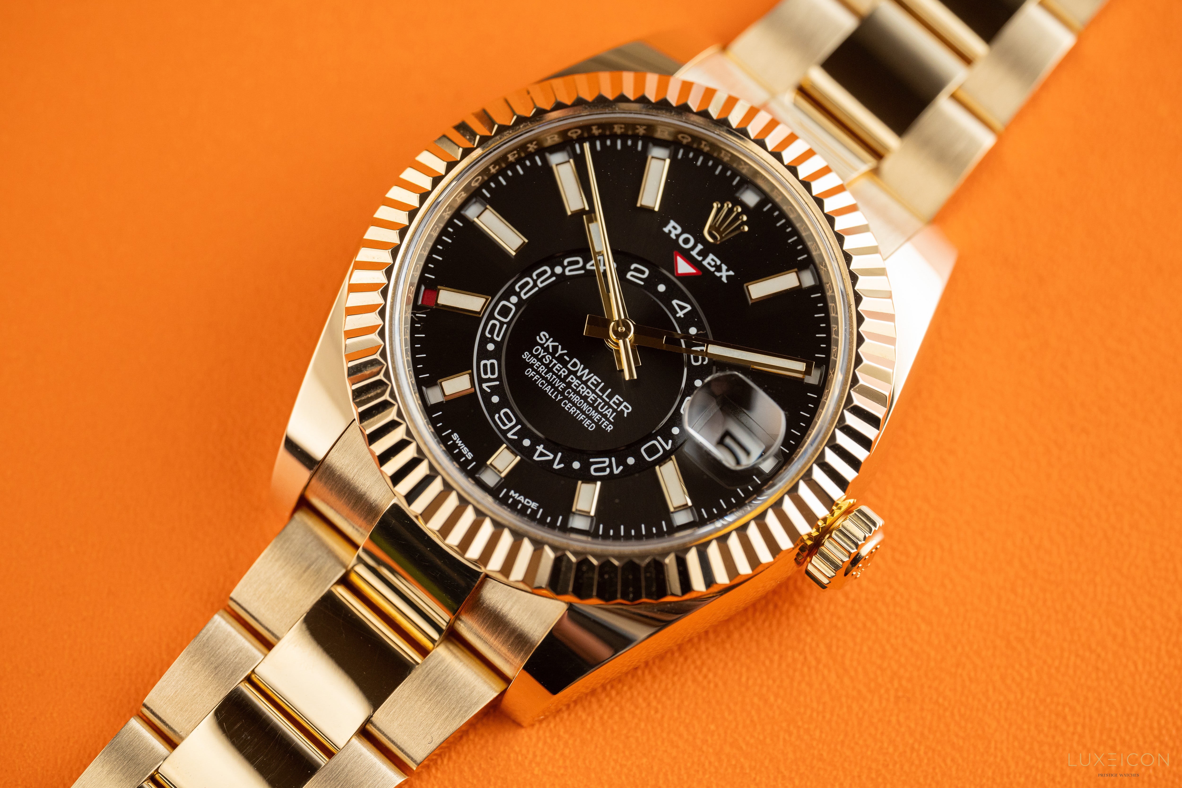 Rolex Sky-Dweller 326938 Black Index Dial Yellow Gold 42mm 2021