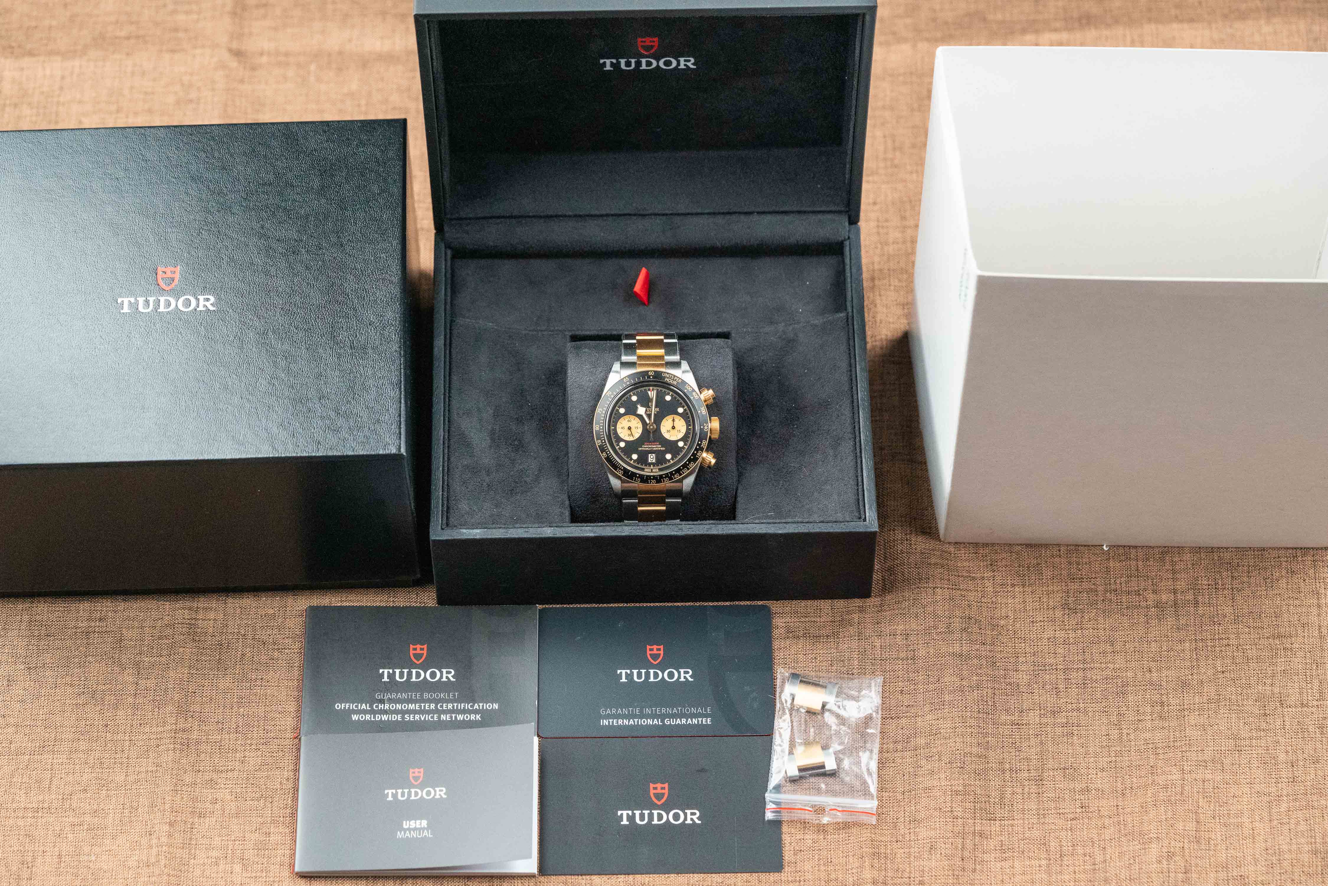 Tudor Heritage Black Bay Chrono S&G Swiss Steel Automatic Black Dial - 79363N-0001