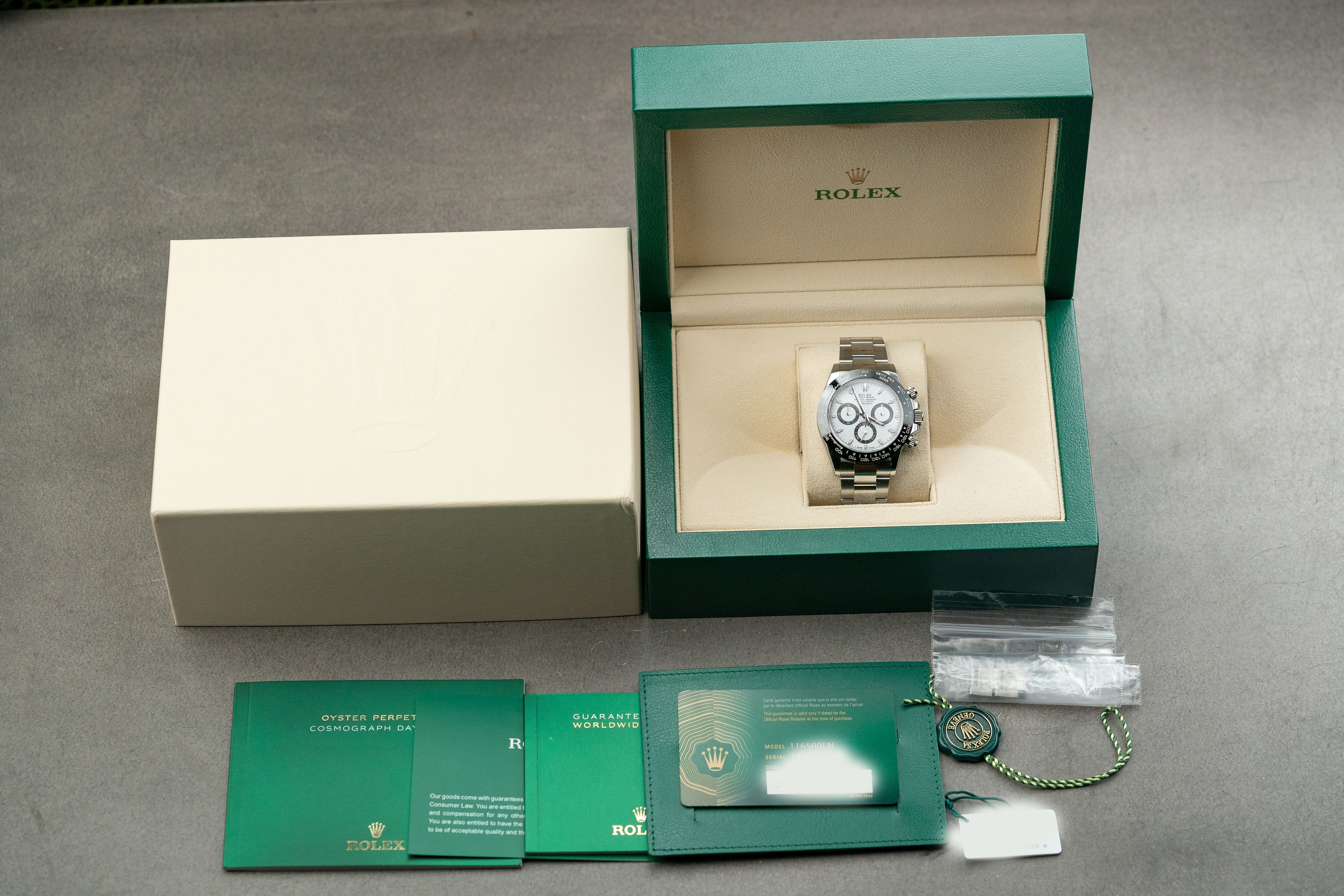 Rolex Cosmograph Daytona Stainless Steel Ceramic Bezel Panda White Dial 116500