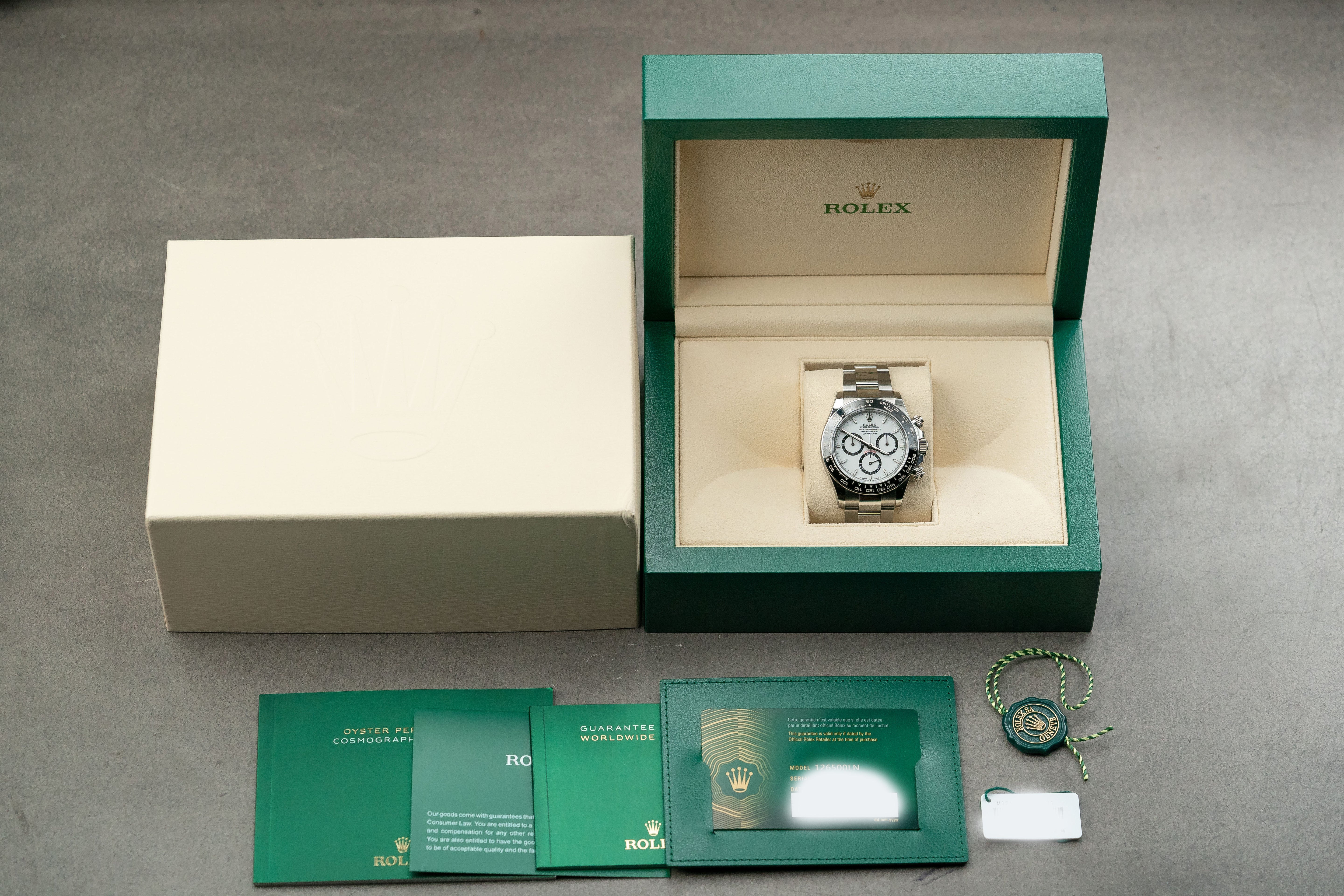 Rolex Daytona Cosmograph White Dial Ceramic Bezel Panda 40mm 126500LN