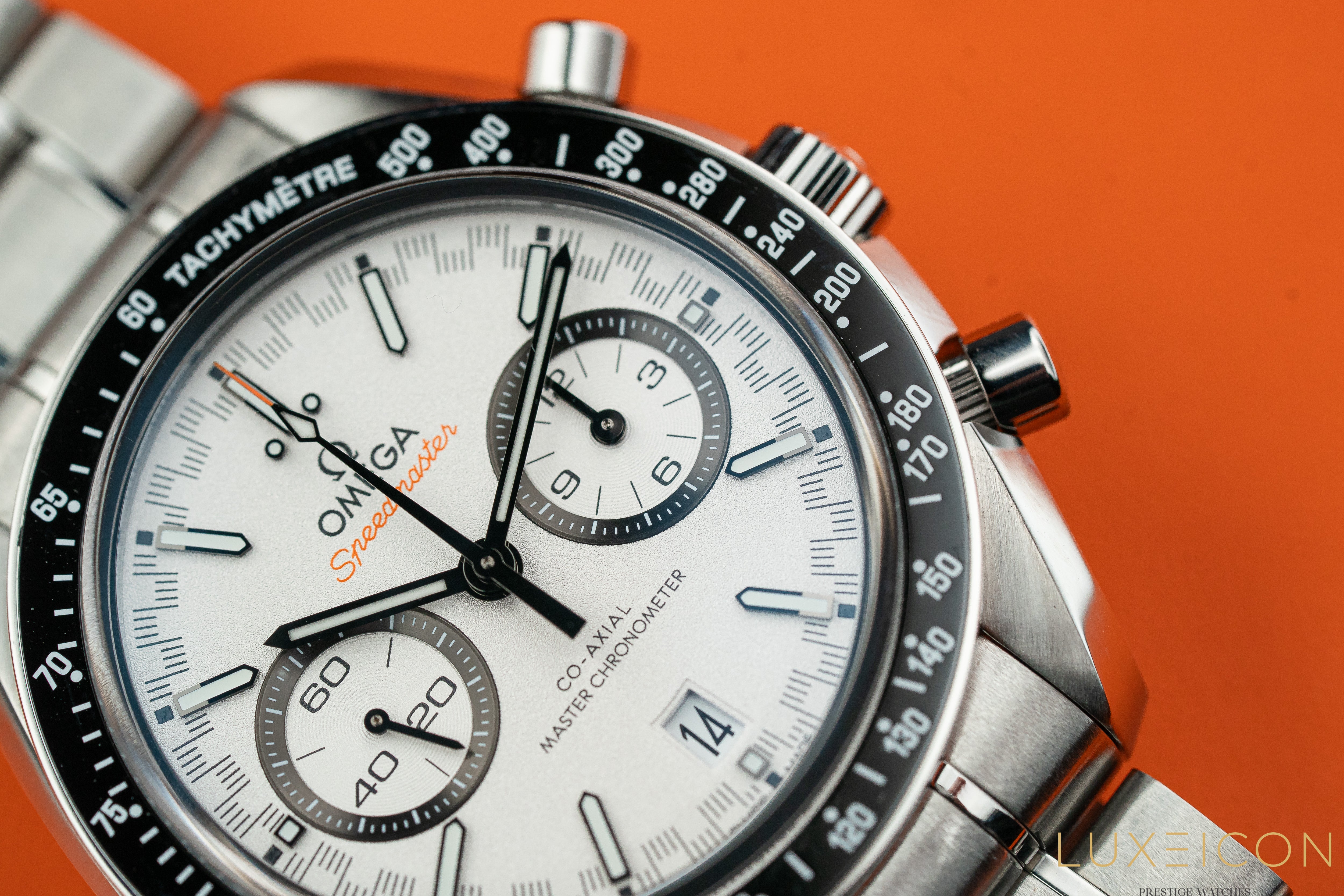 Omega Speedmaster Racing Co-Axial Chronograph White dial 2022