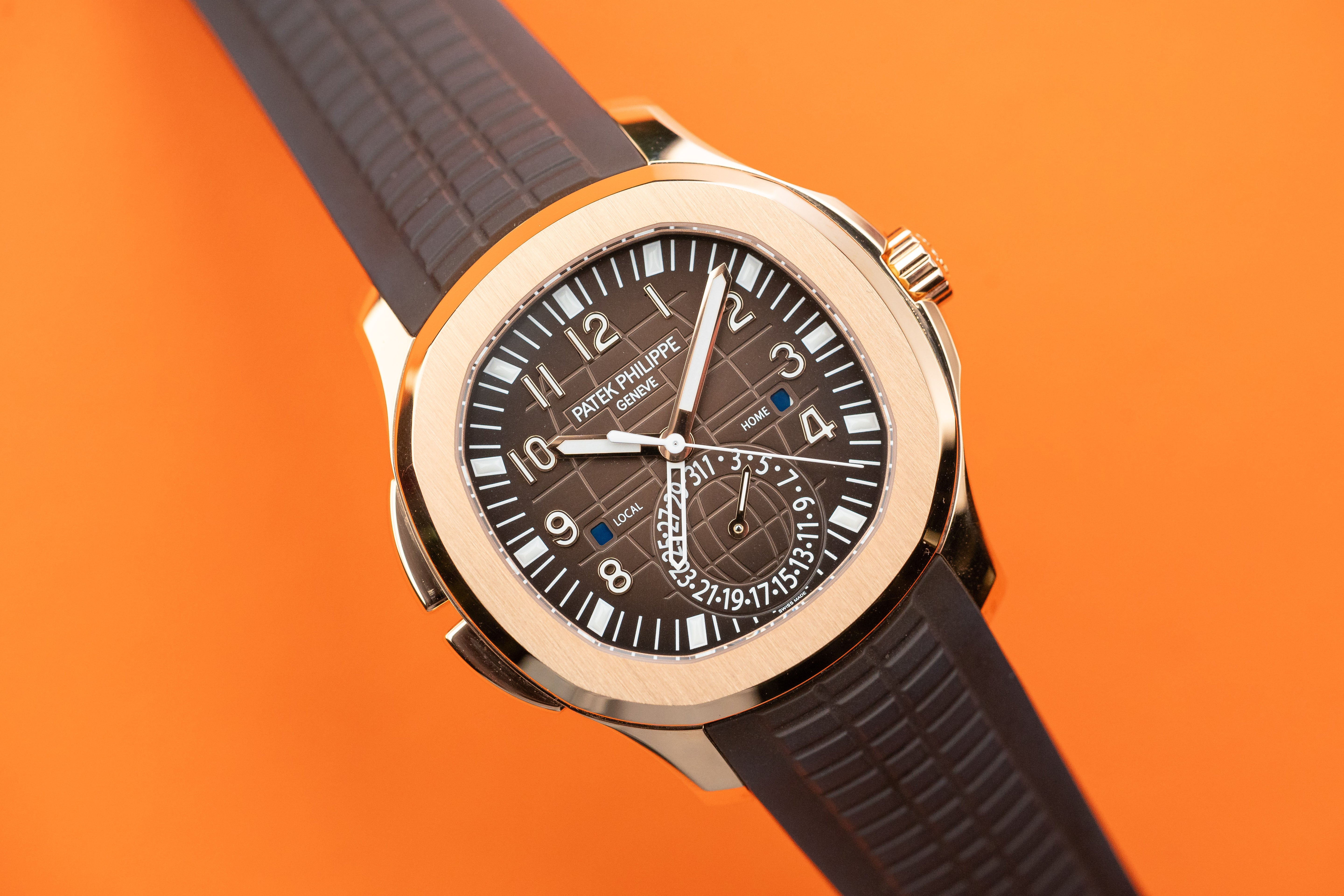 Patek Philippe Aquanaut Time Travel Rose Gold 40mm Brown Dial 5164R