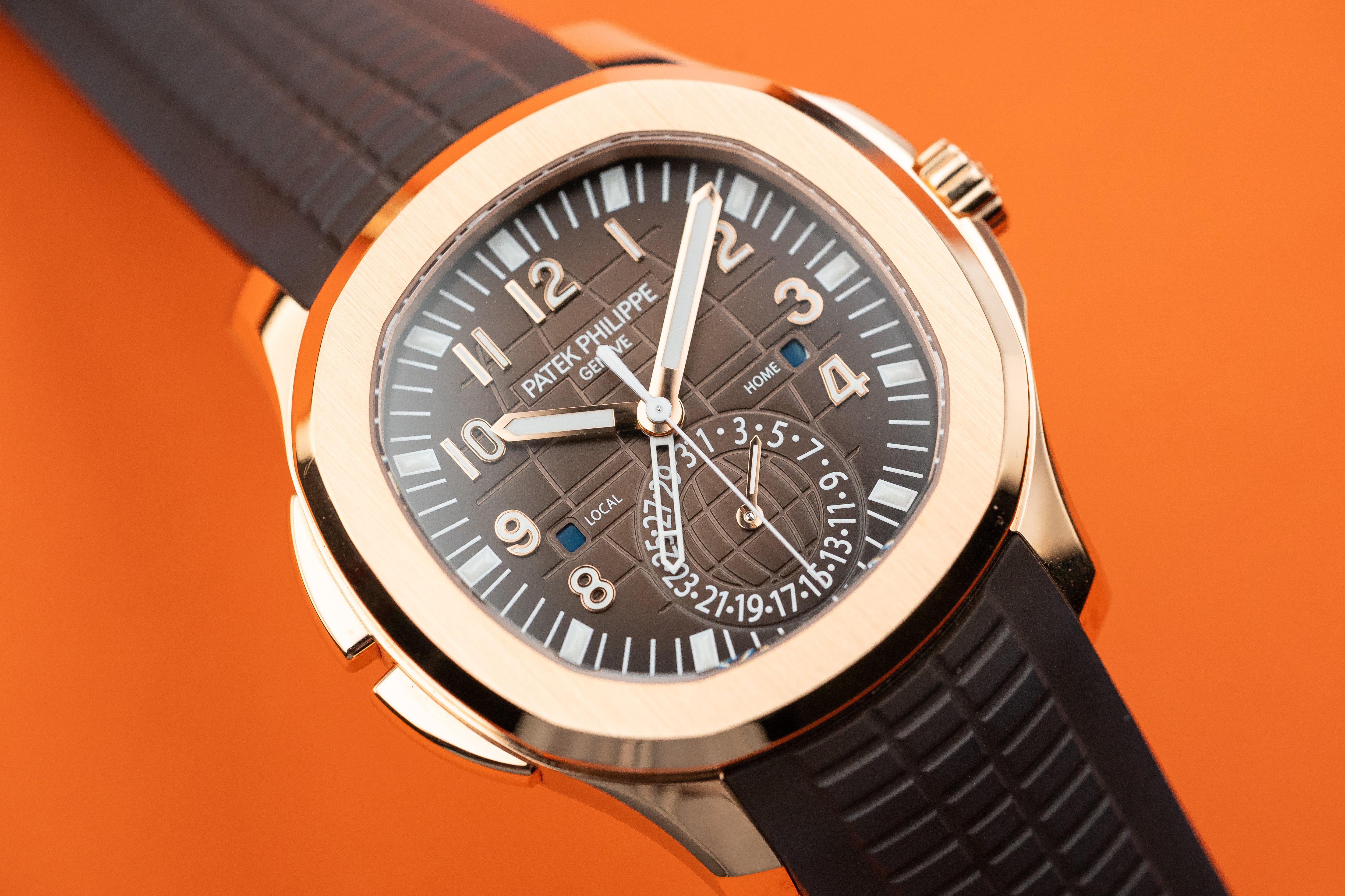 Patek Philippe Aquanaut Time Travel Rose Gold 40mm Brown Dial 5164R