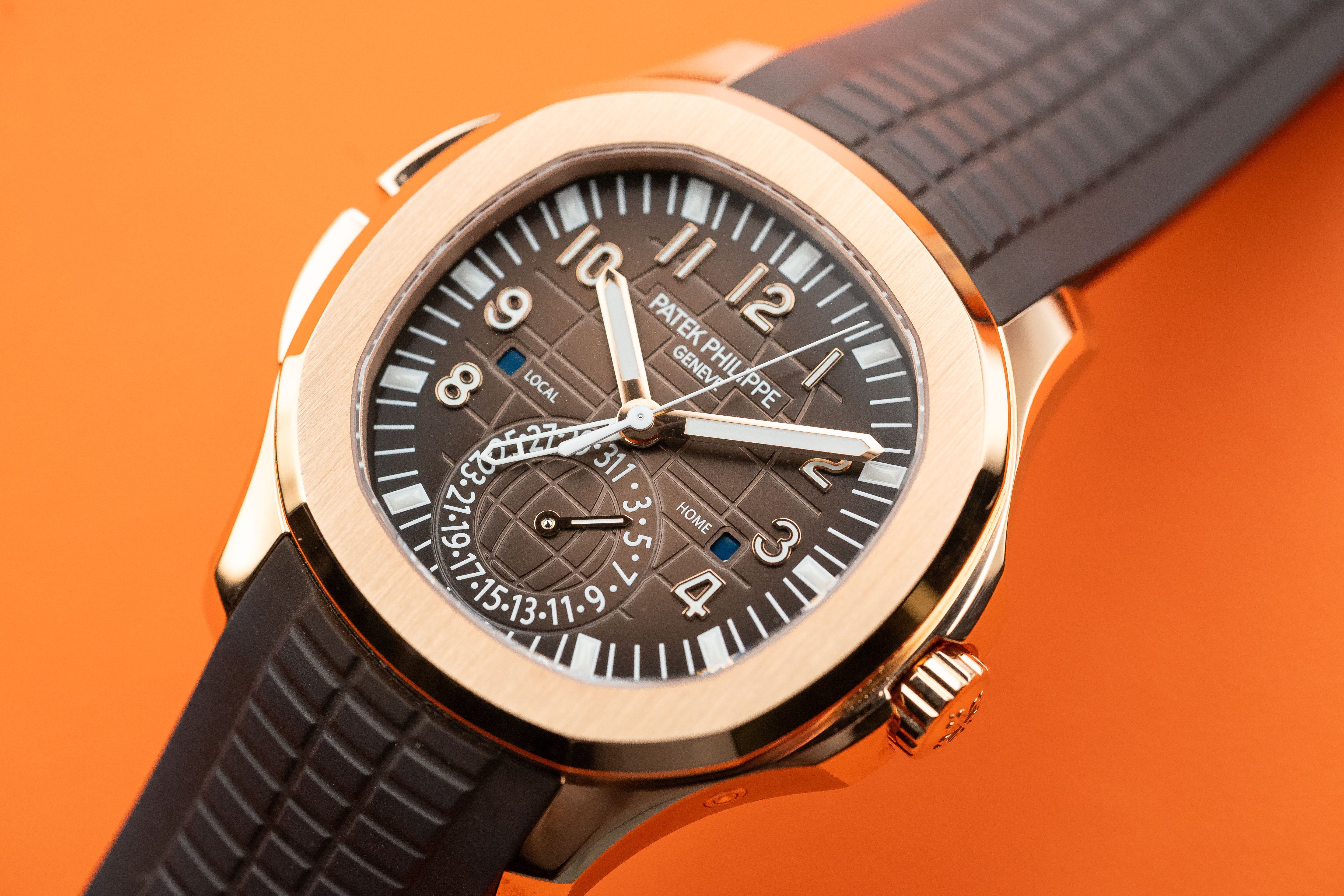 Patek Philippe Aquanaut Time Travel Rose Gold 40mm Brown Dial 5164R