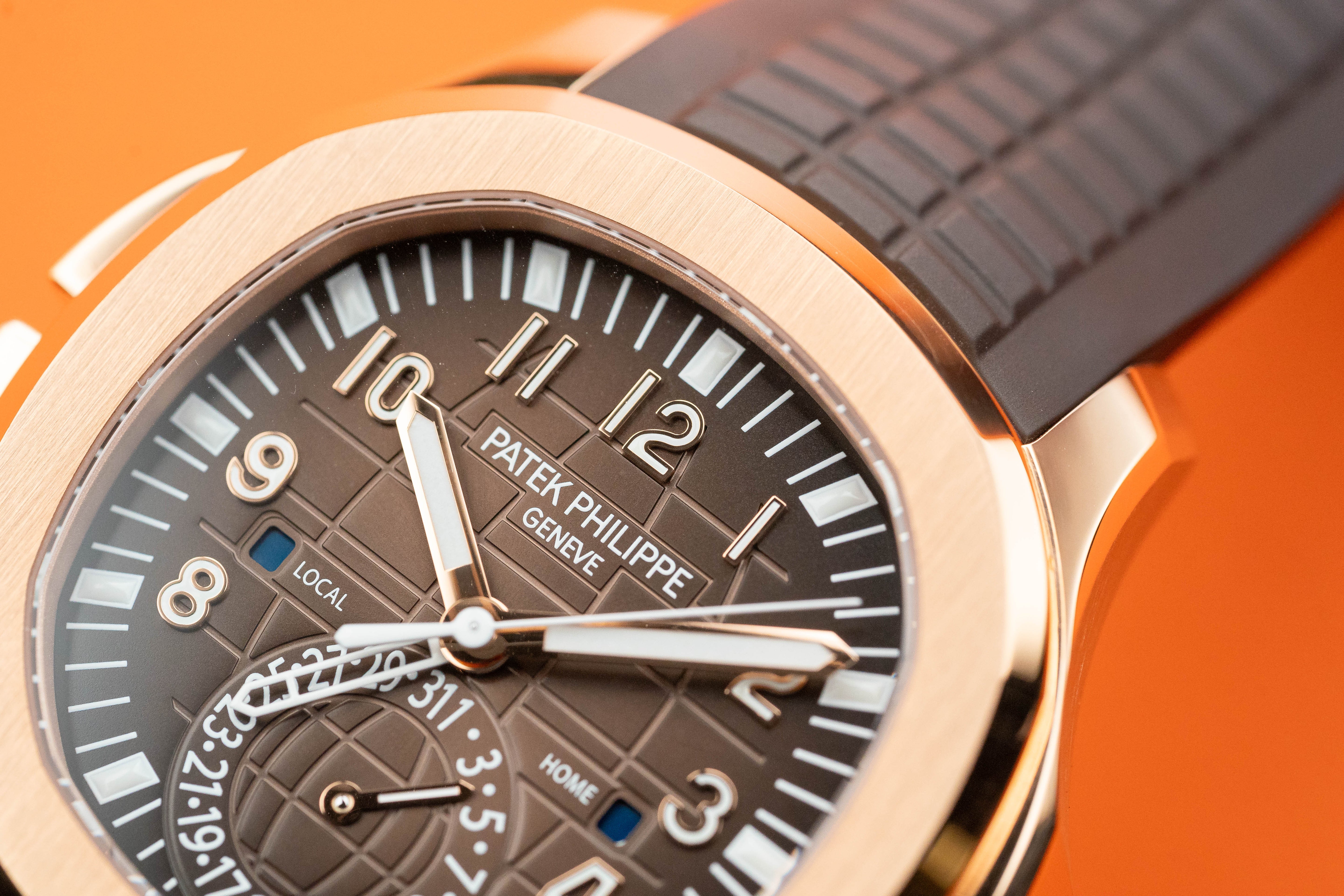 Patek Philippe Aquanaut Time Travel Rose Gold 40mm Brown Dial 5164R