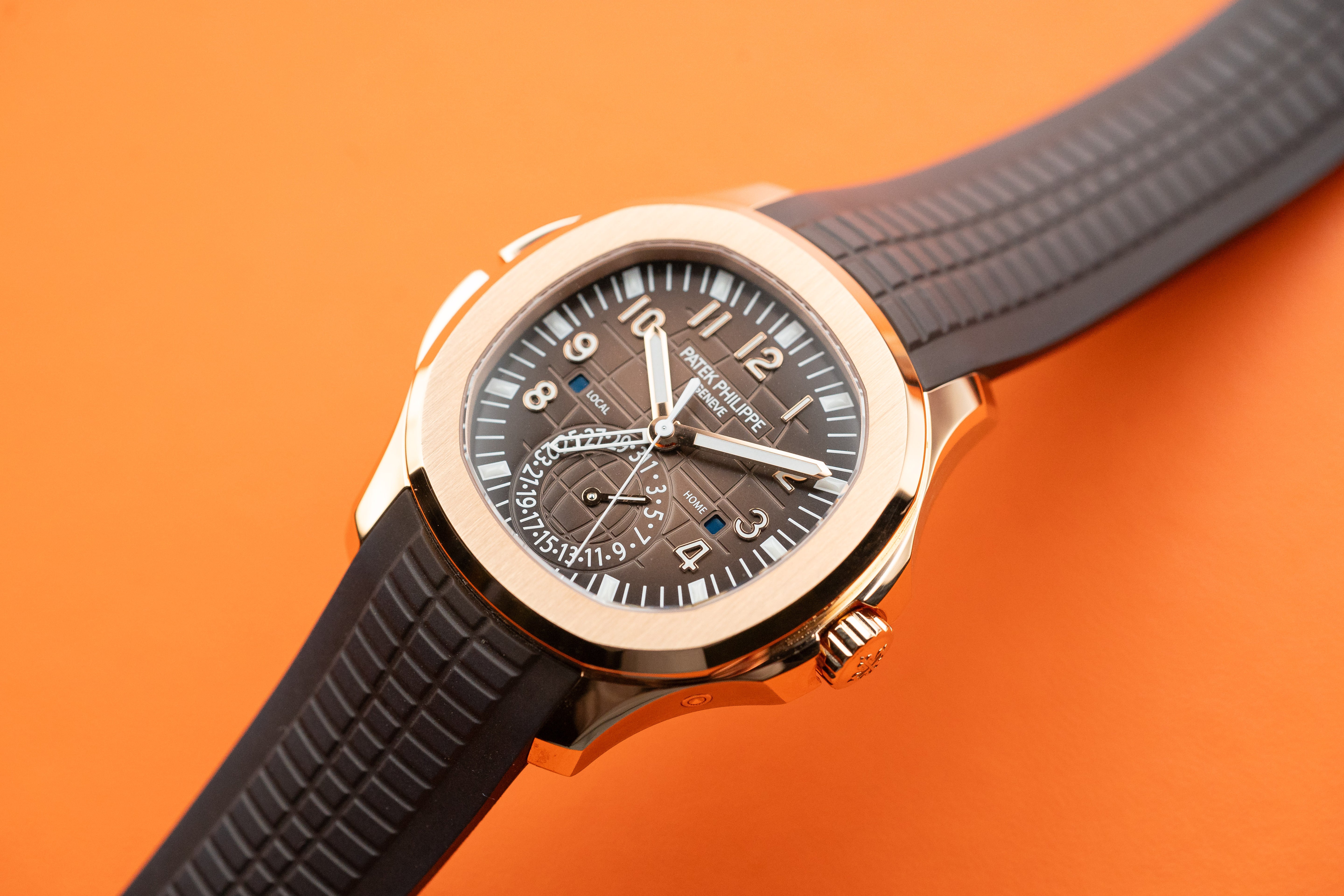 Patek Philippe Aquanaut Time Travel Rose Gold 40mm Brown Dial 5164R