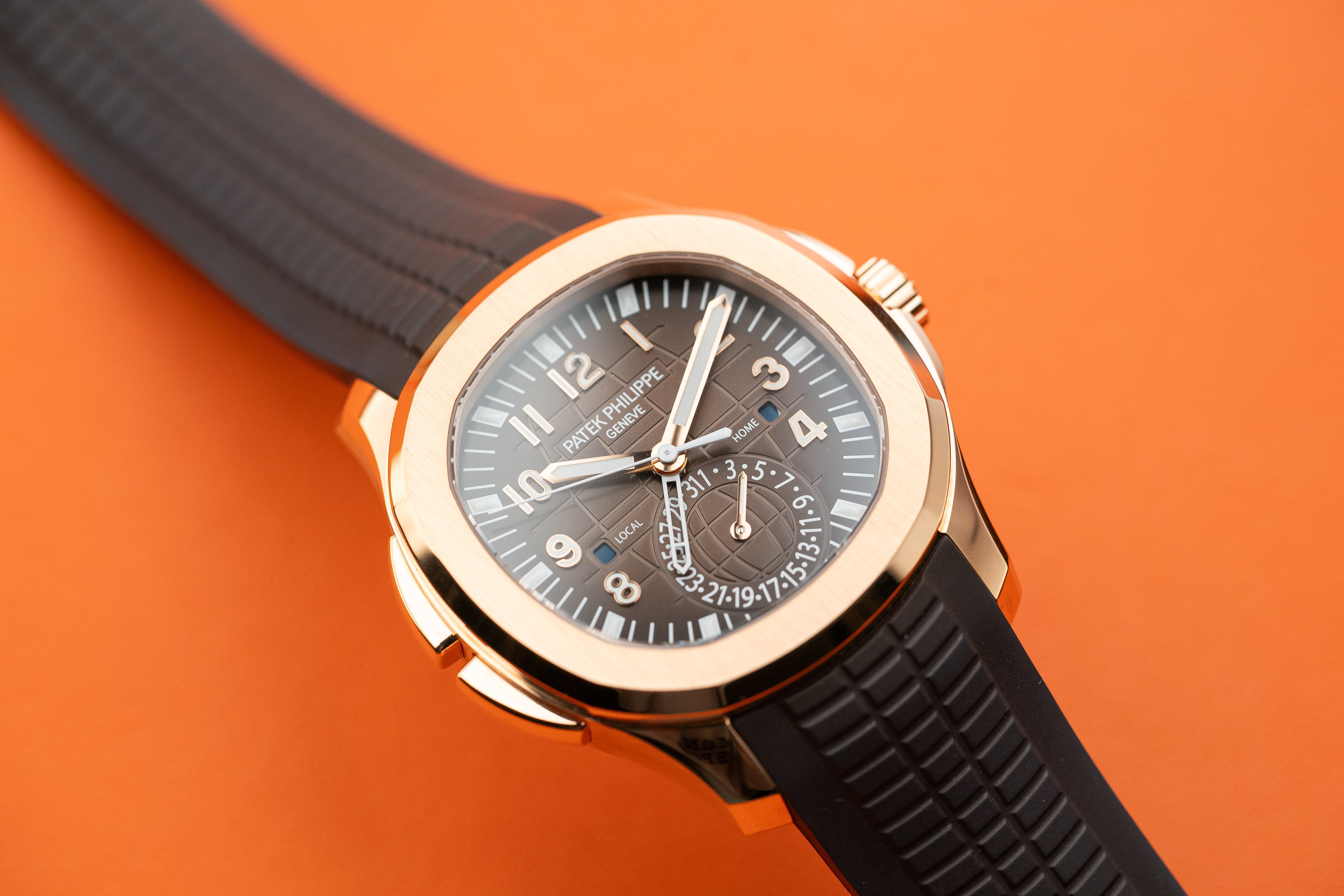 Patek Philippe Aquanaut Time Travel Rose Gold 40mm Brown Dial 5164R