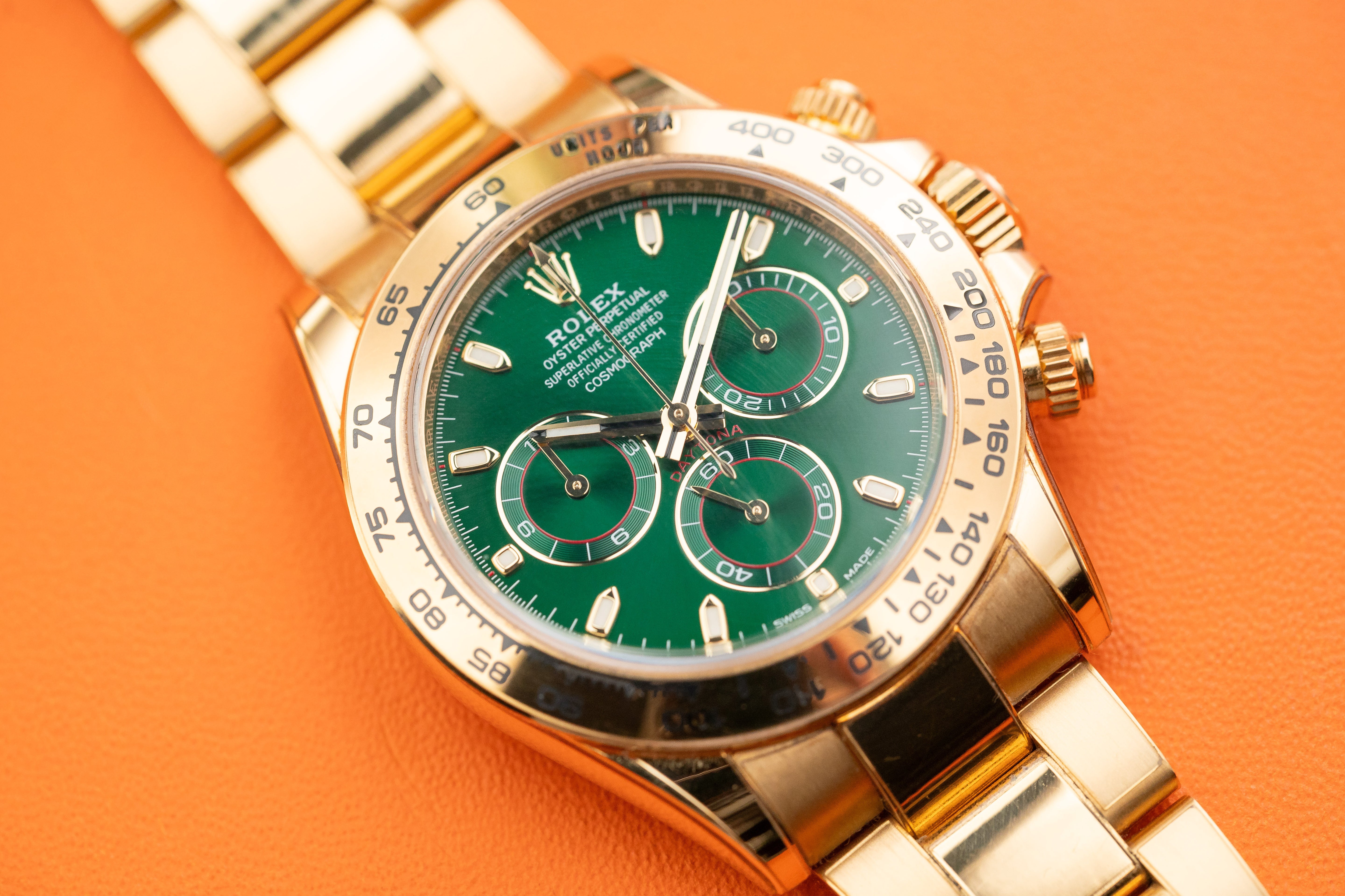 Rolex Cosmograph Daytona 40mm 116508 Yellow Gold John Mayer Green Dial 2022