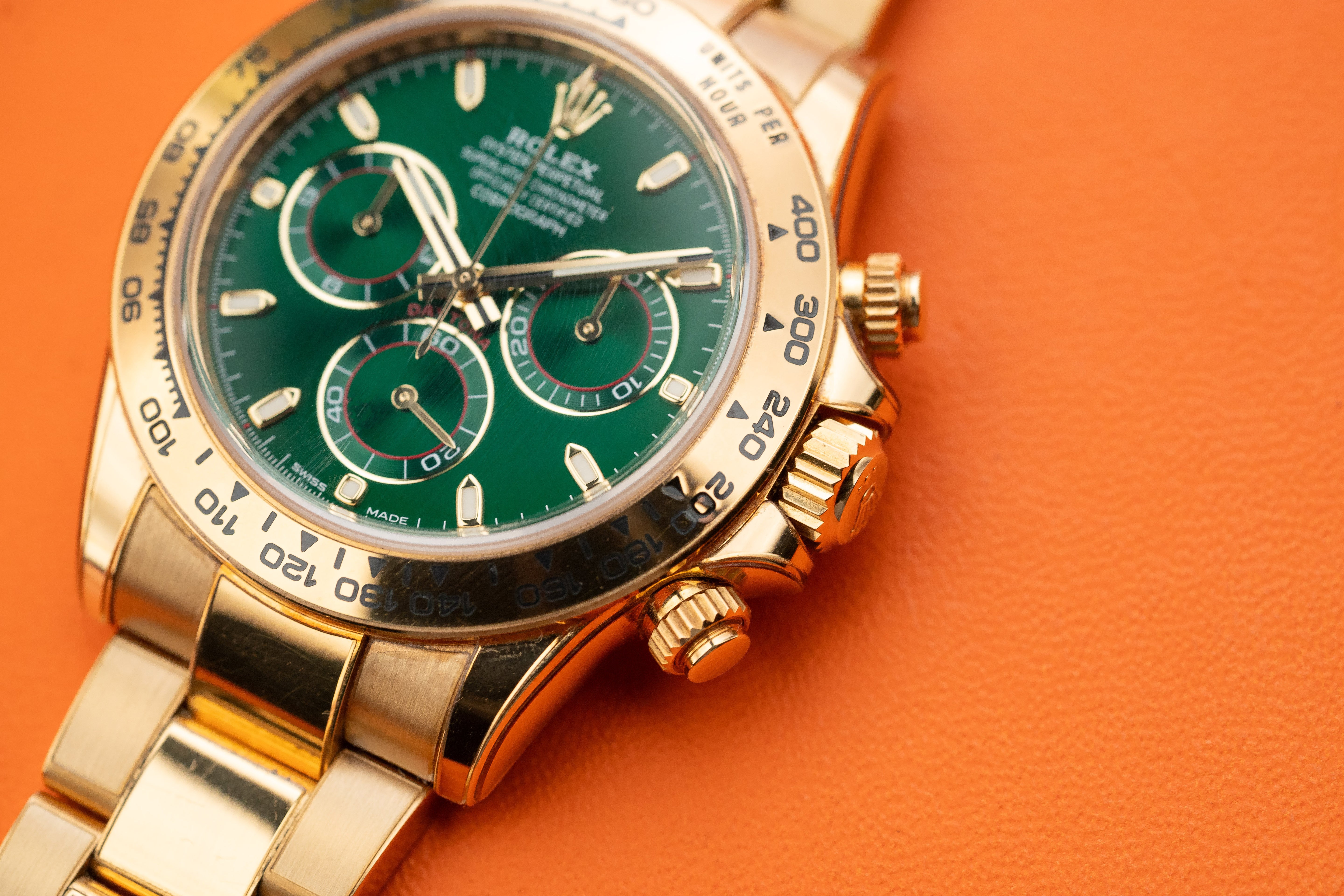 Rolex Cosmograph Daytona 40mm 116508 Yellow Gold John Mayer Green Dial 2022