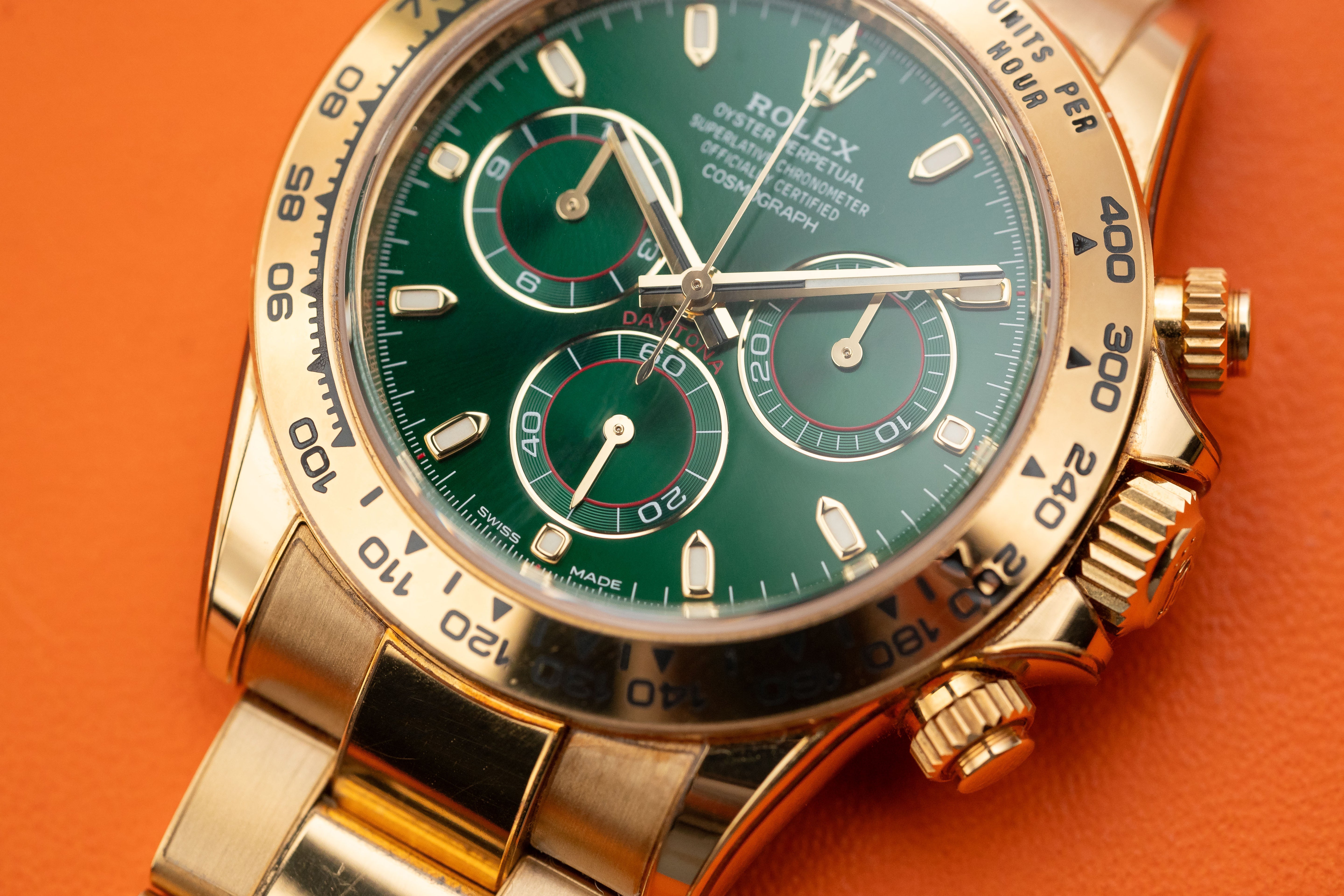 Rolex Cosmograph Daytona 40mm 116508 Yellow Gold John Mayer Green Dial 2022