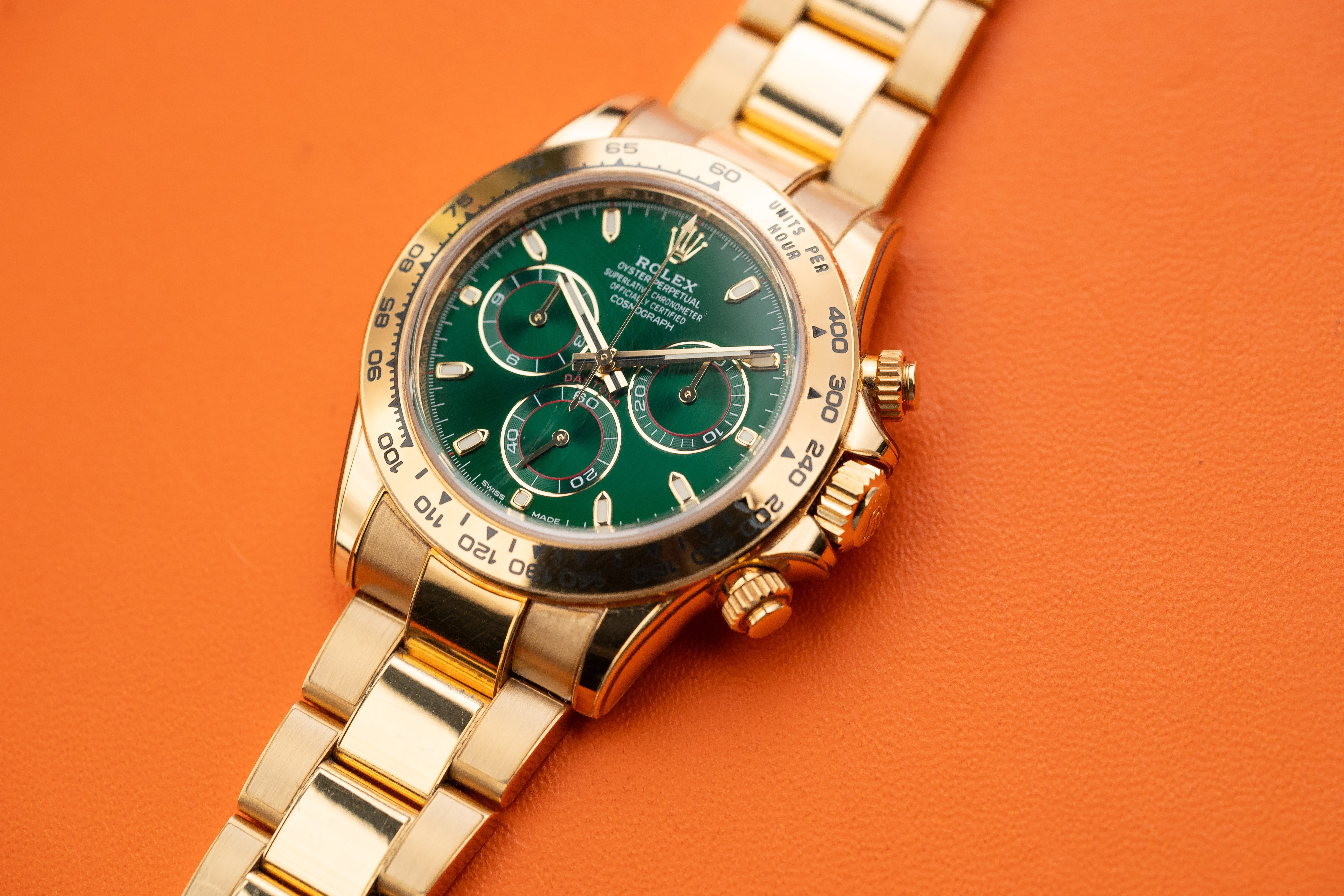 Rolex Cosmograph Daytona 40mm 116508 Yellow Gold John Mayer Green Dial 2022