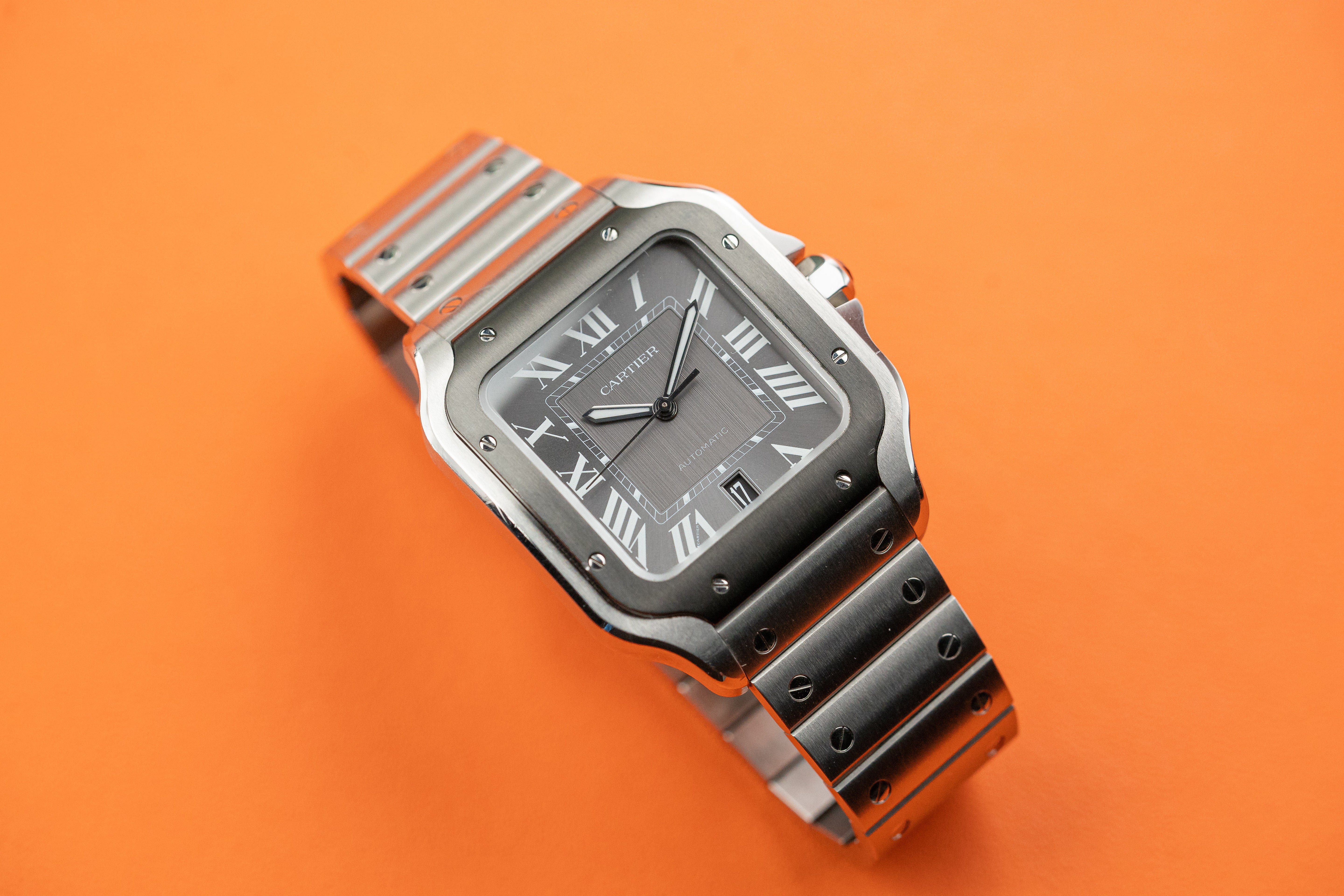 Cartier Santos De Cartier Large Steel 39.8mm Grey Dial Ref WSSA0037 2021