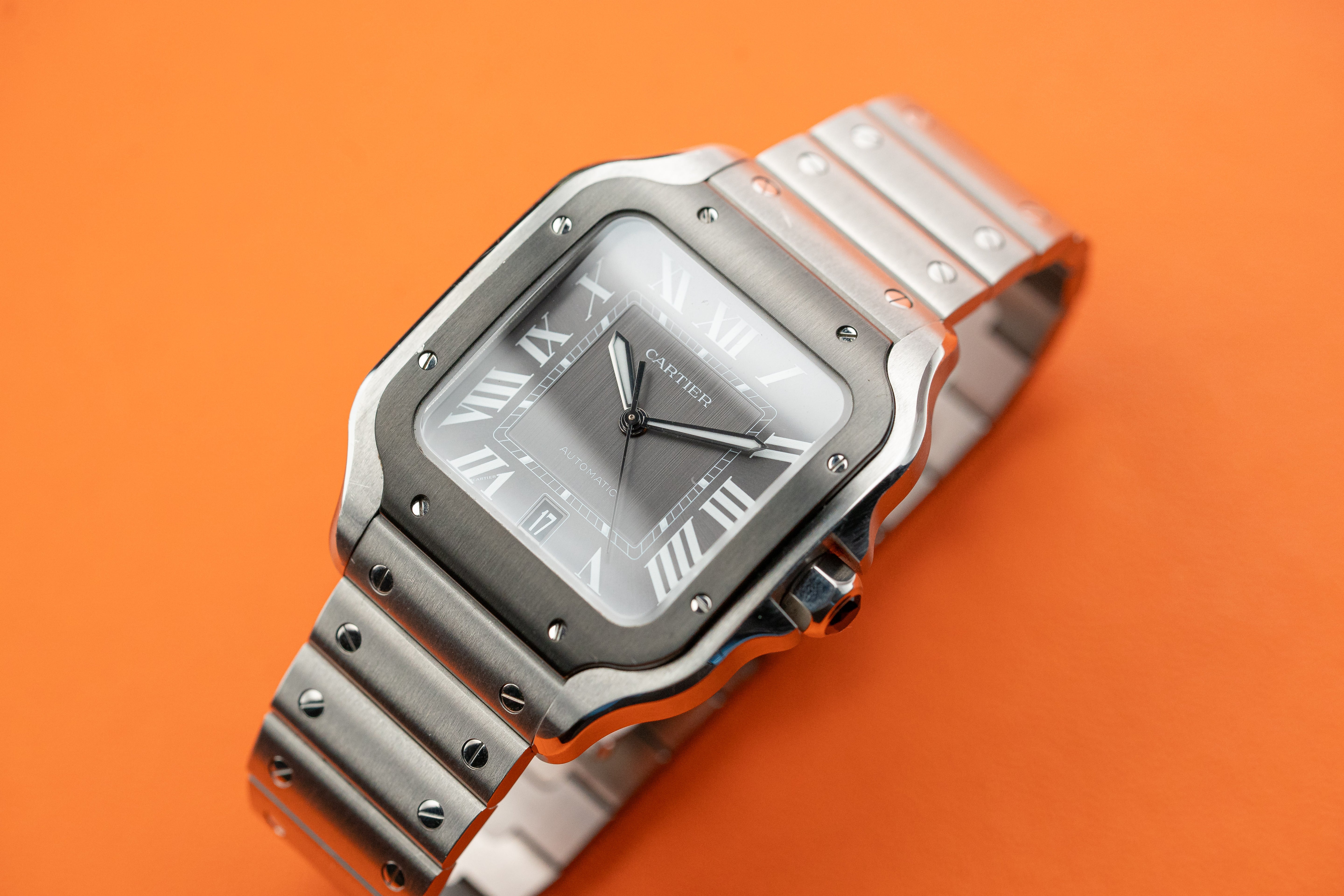 Cartier Santos De Cartier Large Steel 39.8mm Grey Dial Ref WSSA0037 2021