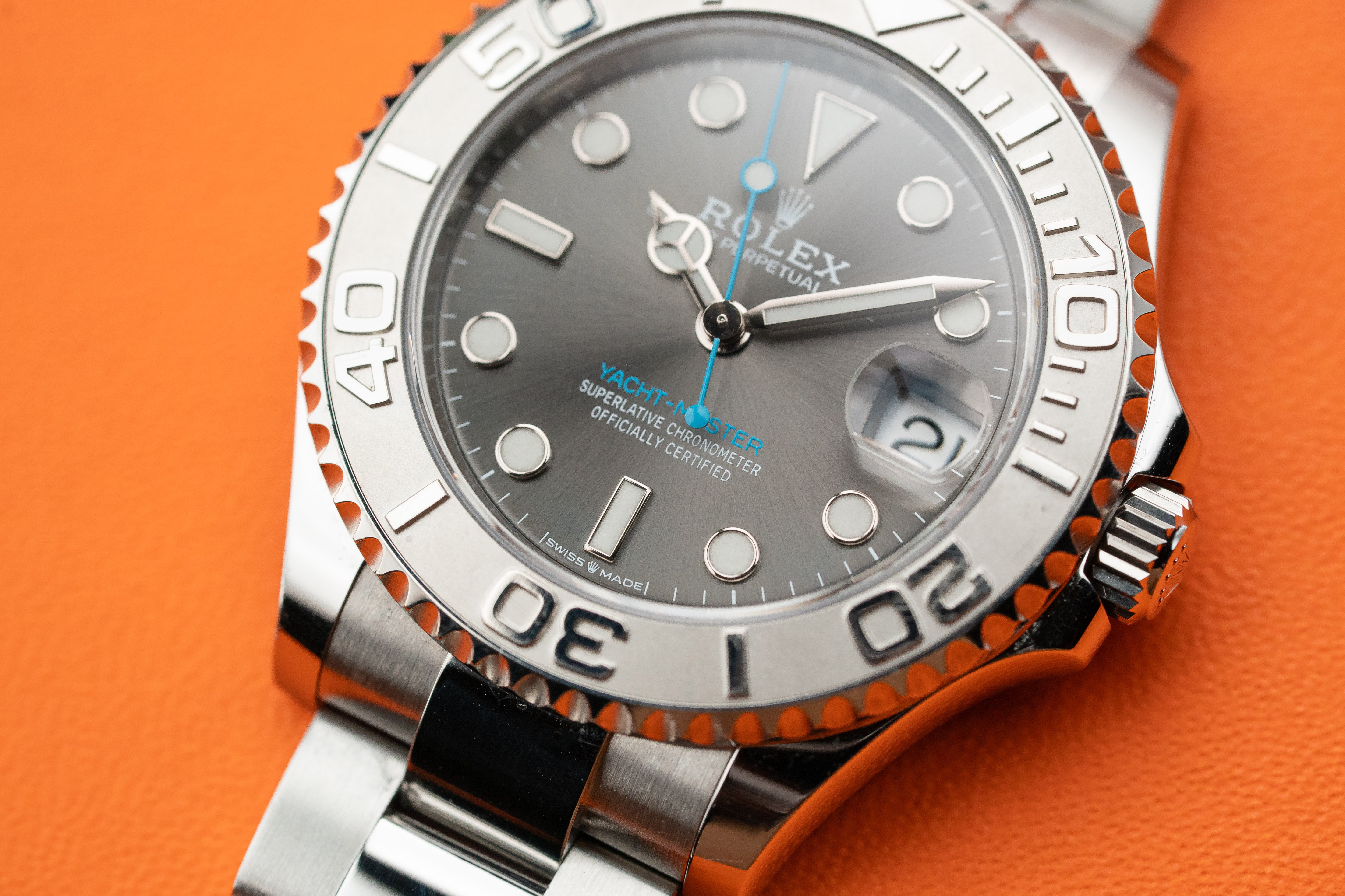 Rolex Yacht-Master 37mm Rhodium Dial Platinum/Stainless Steel Tiffany Blue Hands 268622