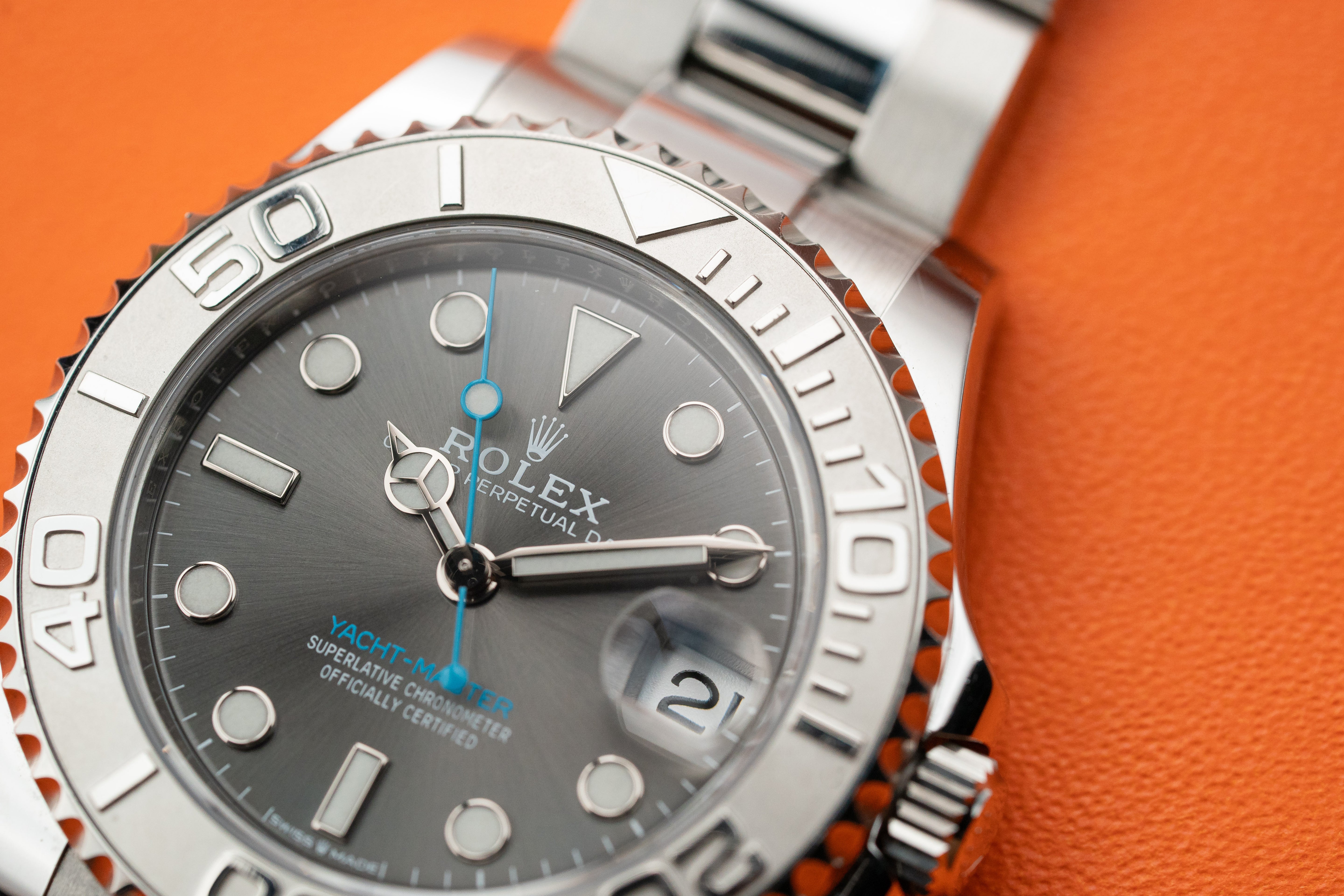 Rolex Yacht-Master 37mm Rhodium Dial Platinum/Stainless Steel Tiffany Blue Hands 268622