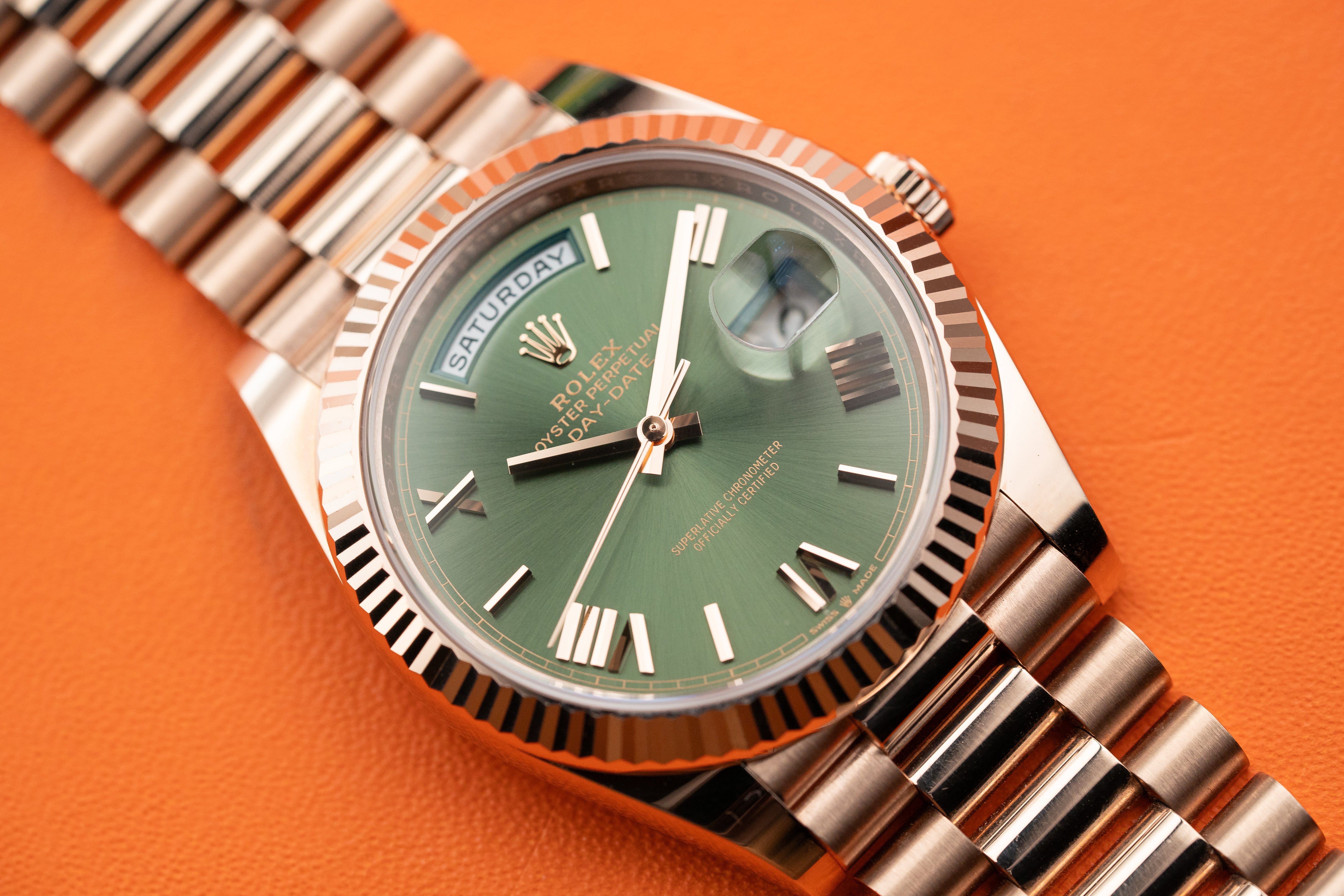 Rolex President Day-Date 40mm Olive Green Dial Rose Gold 2022