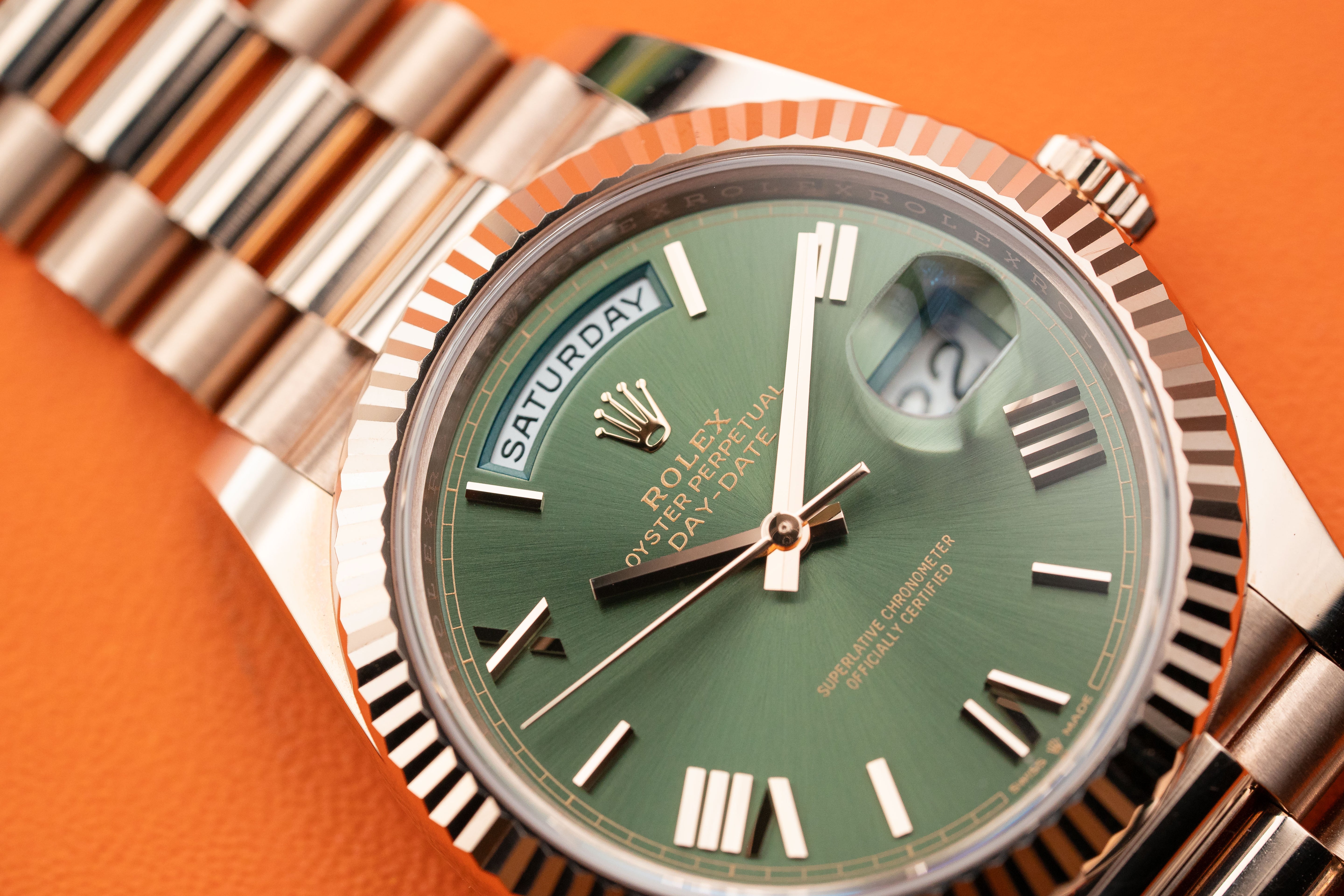 Rolex President Day-Date 40mm Olive Green Dial Rose Gold 2022