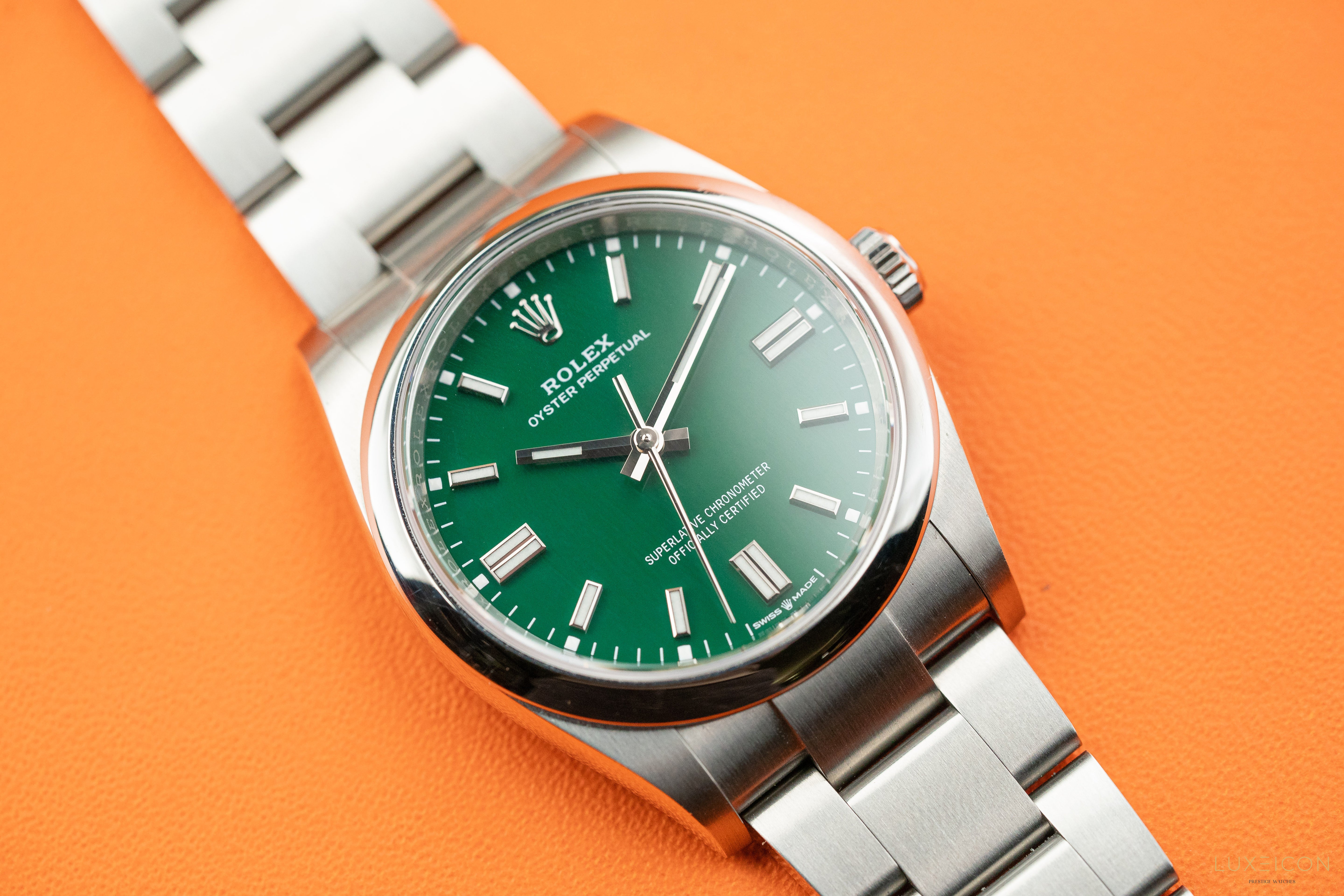 Rolex Oyster Perpetual 126000 36mm steel Green dial