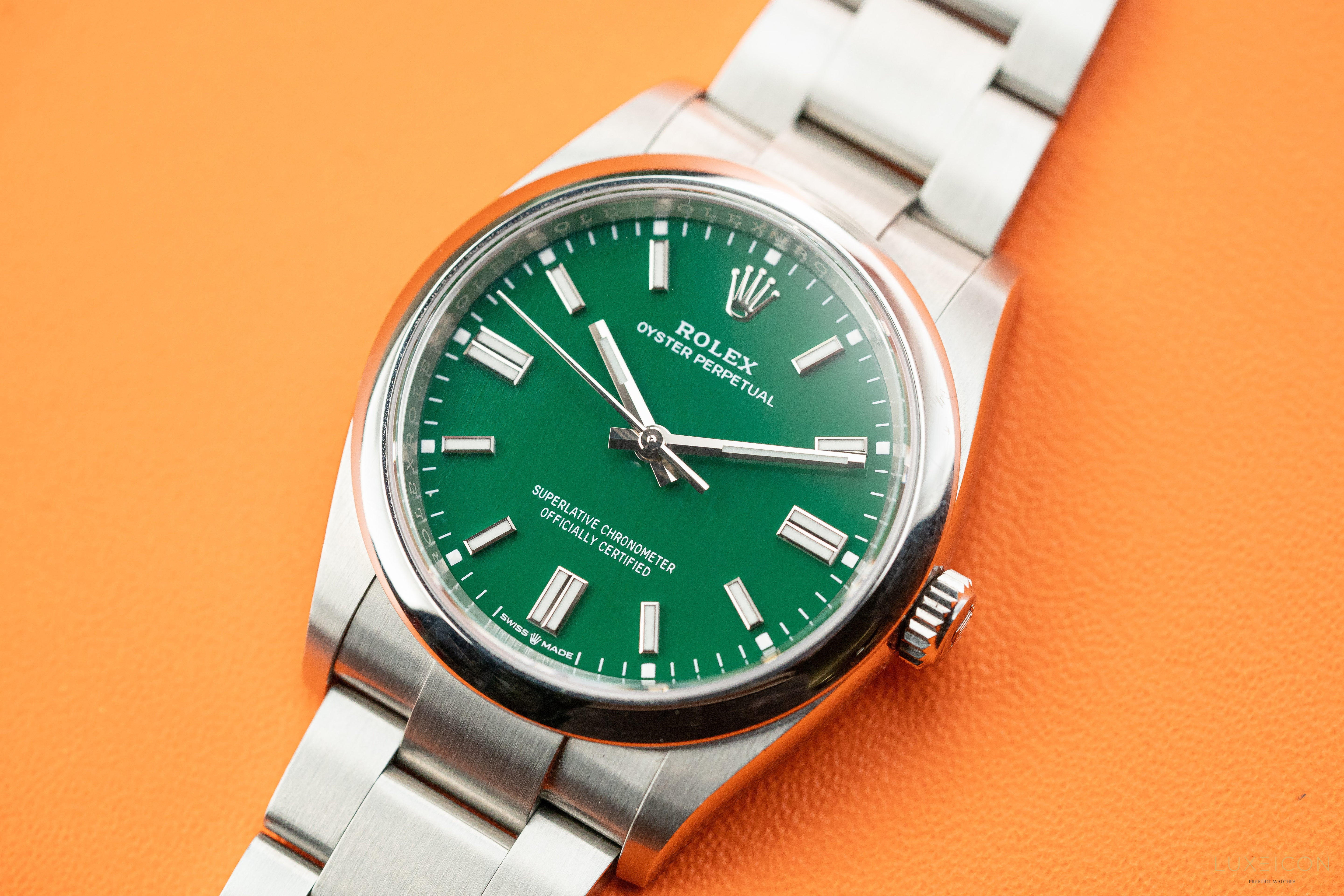 Rolex Oyster Perpetual 126000 36mm steel Green dial