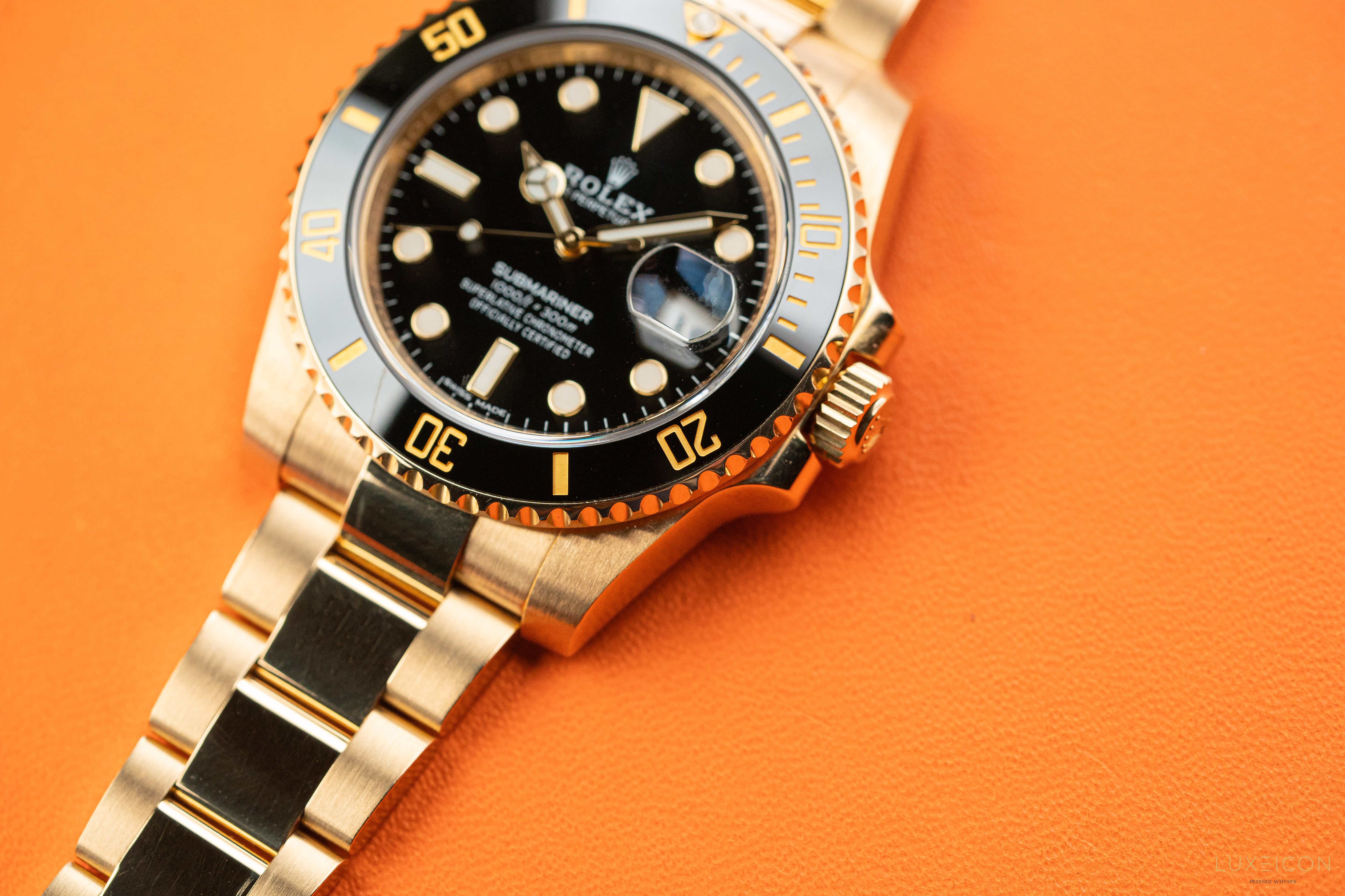 Rolex Submariner Date 40mm 116618LN Ceramic Bezel Yellow Gold Black Dial