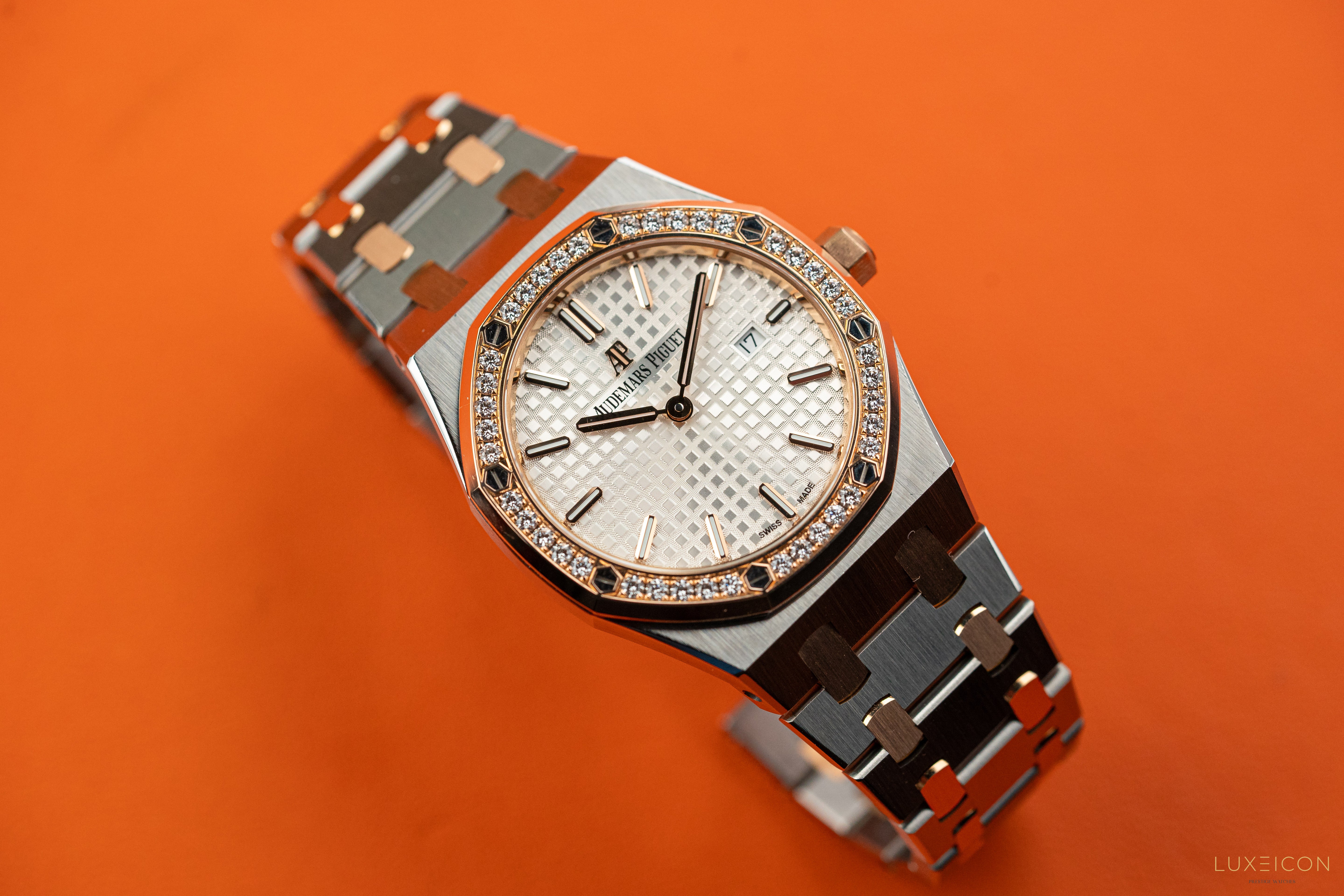 Audemars Piguet Royal Oak Lady 67651SR Rose Gold &amp; Steel With Diamond Bezel 2021