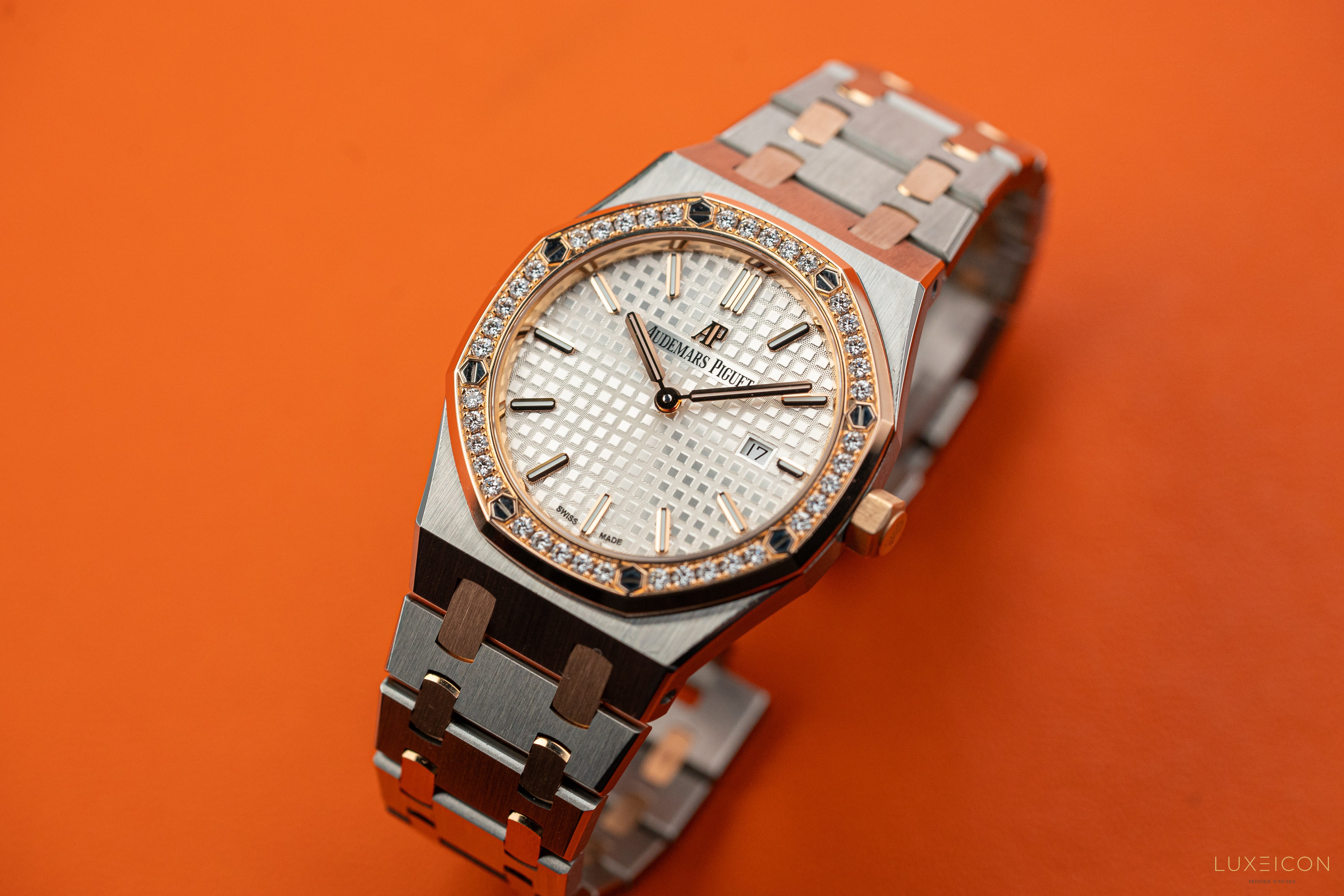 Audemars Piguet Royal Oak Lady 67651SR Rose Gold &amp; Steel With Diamond Bezel 2021