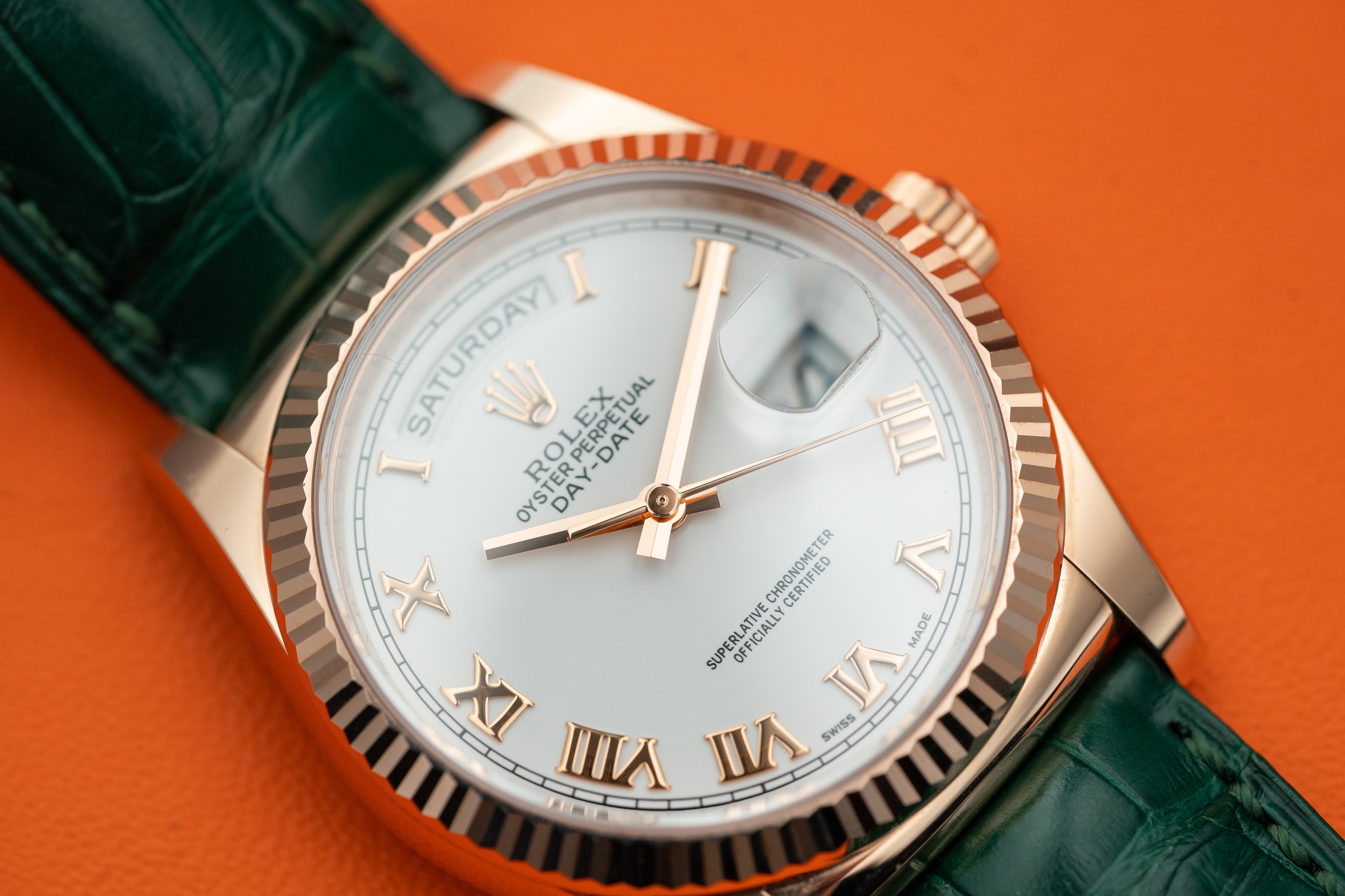 Rolex Day-Date 118135 President 36mm white Dial 18K Rose Gold