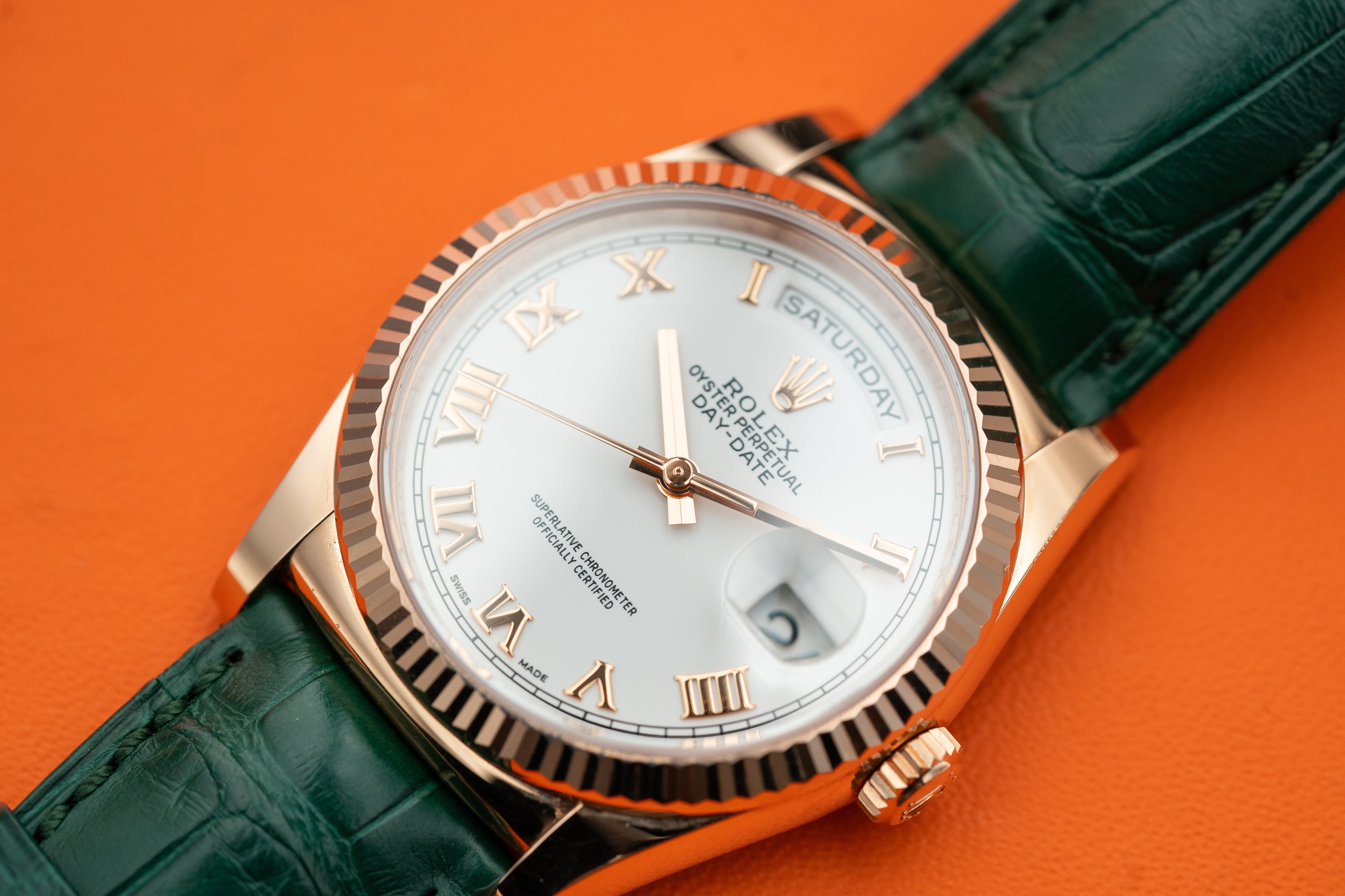 Rolex Day-Date 118135 President 36mm white Dial 18K Rose Gold