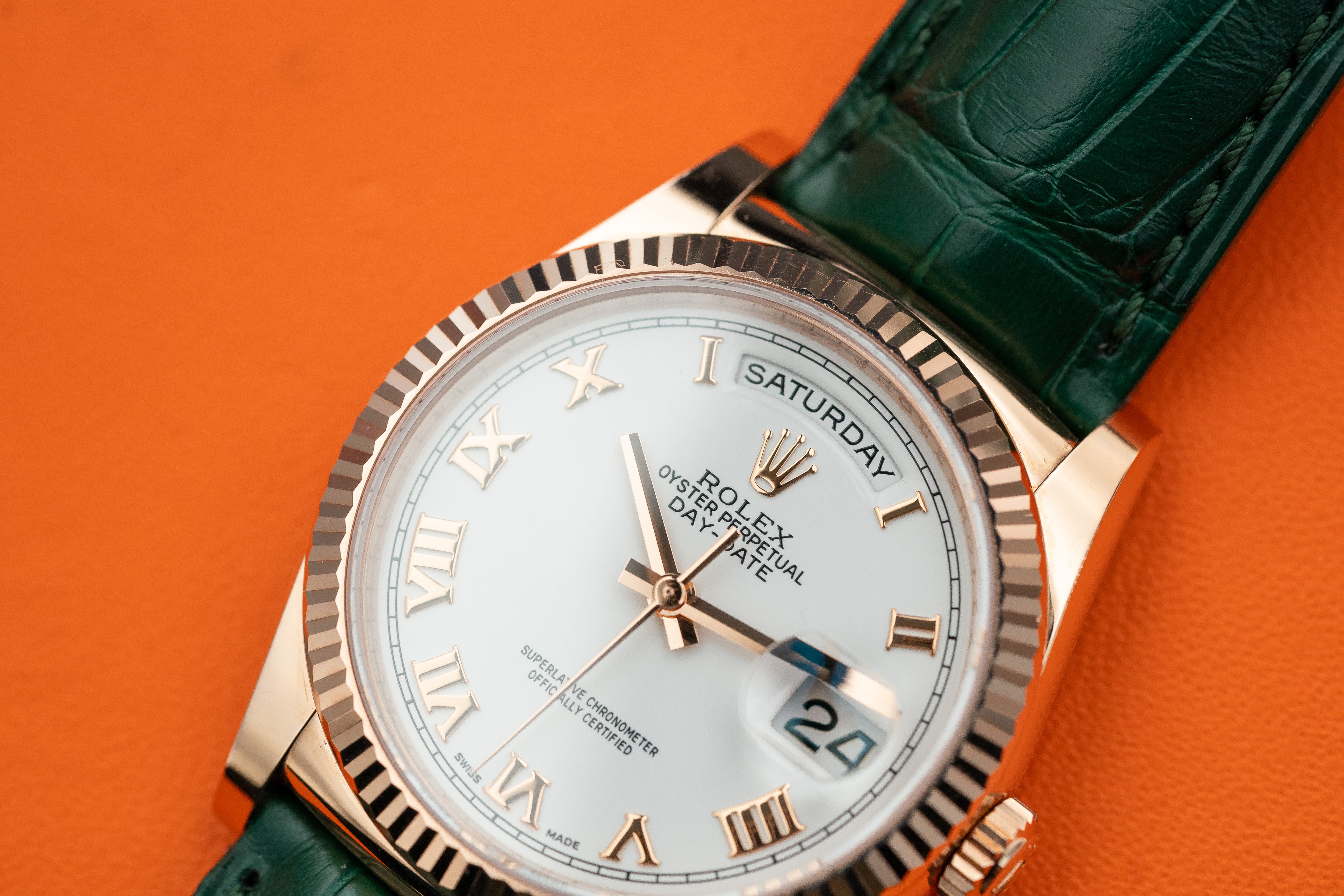 Rolex Day-Date 118135 President 36mm white Dial 18K Rose Gold