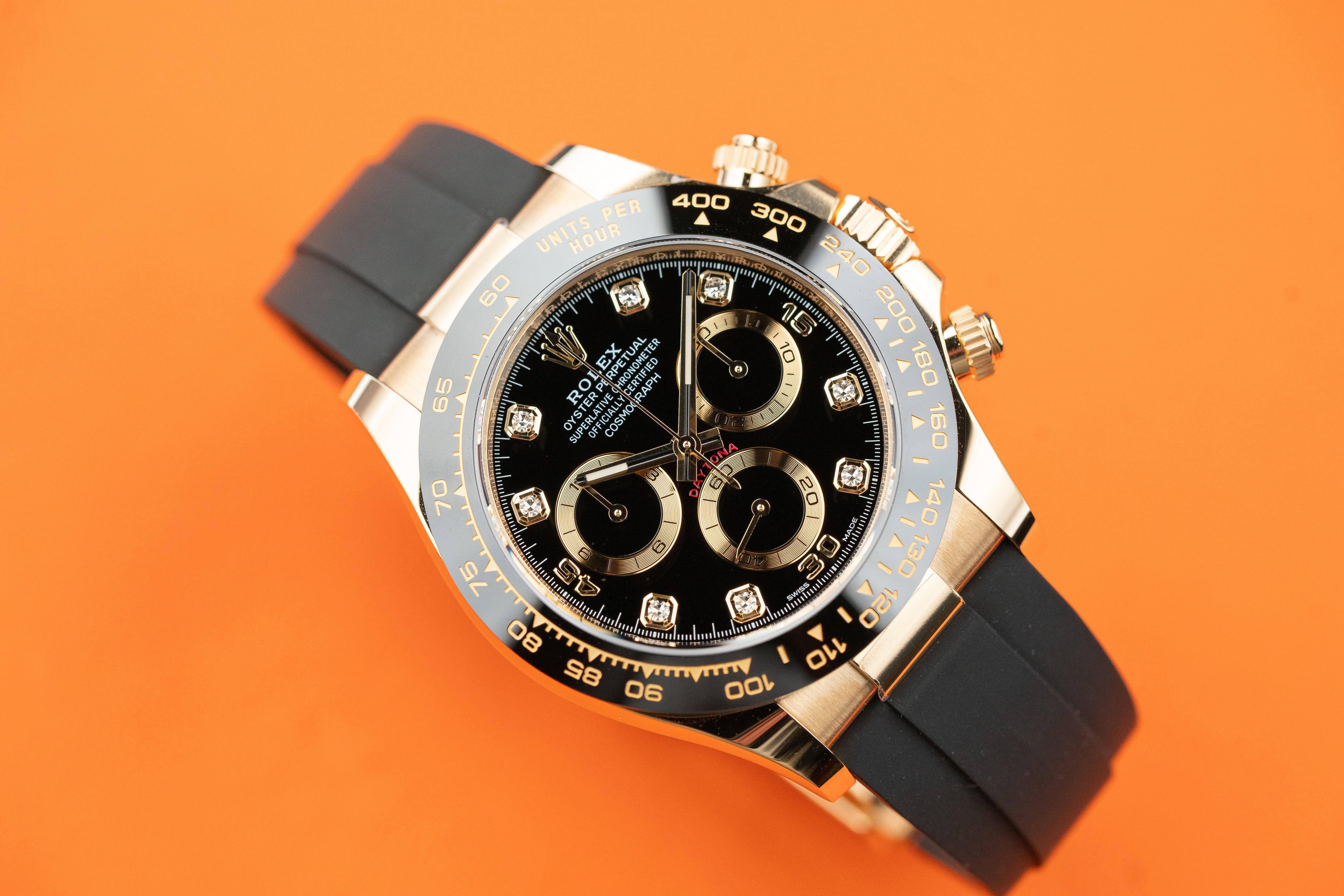 Rolex Cosmograph Daytona 18K Yellow Gold with Black Diamond Dial 116518LN