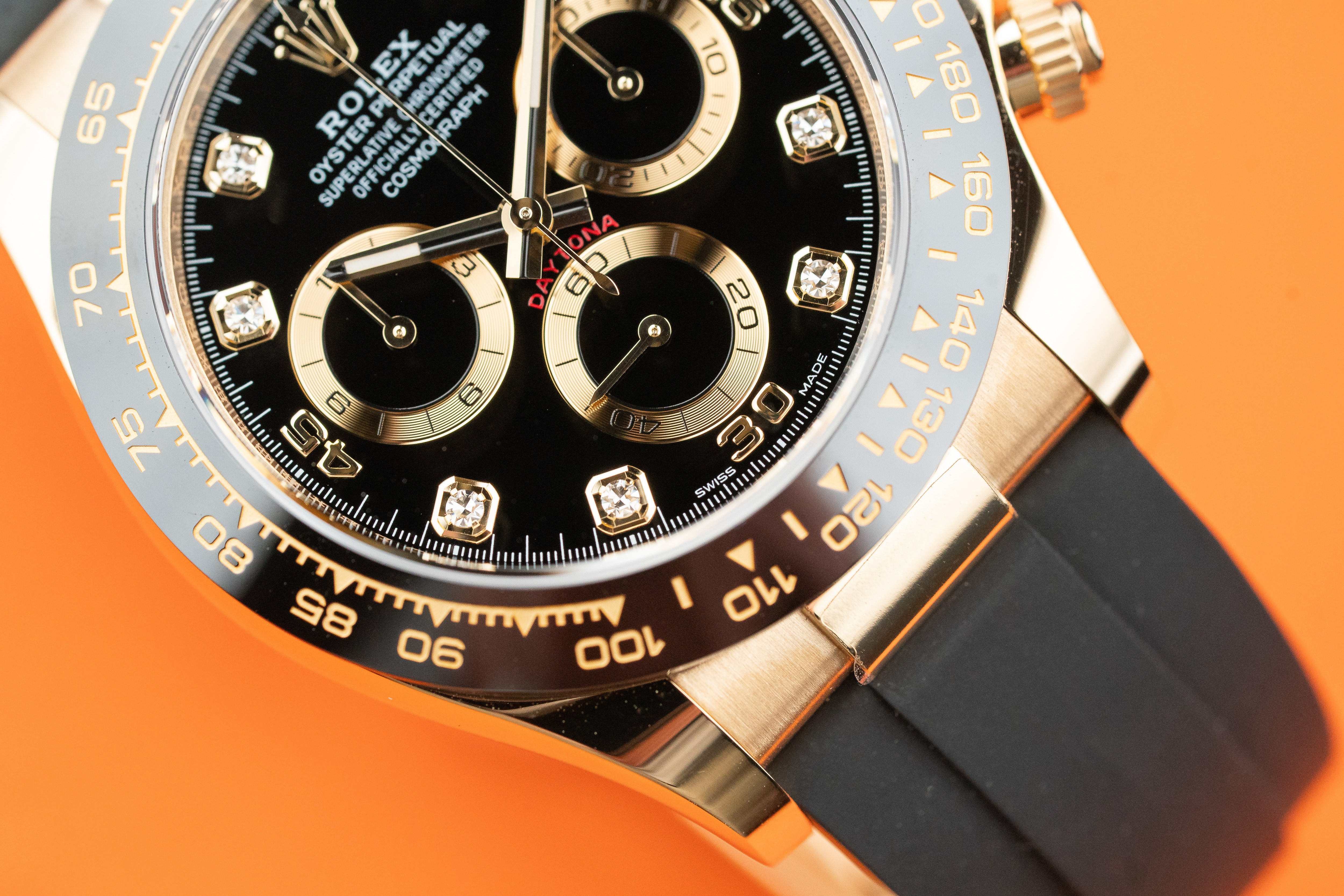 Rolex Cosmograph Daytona 18K Yellow Gold with Black Diamond Dial 116518LN