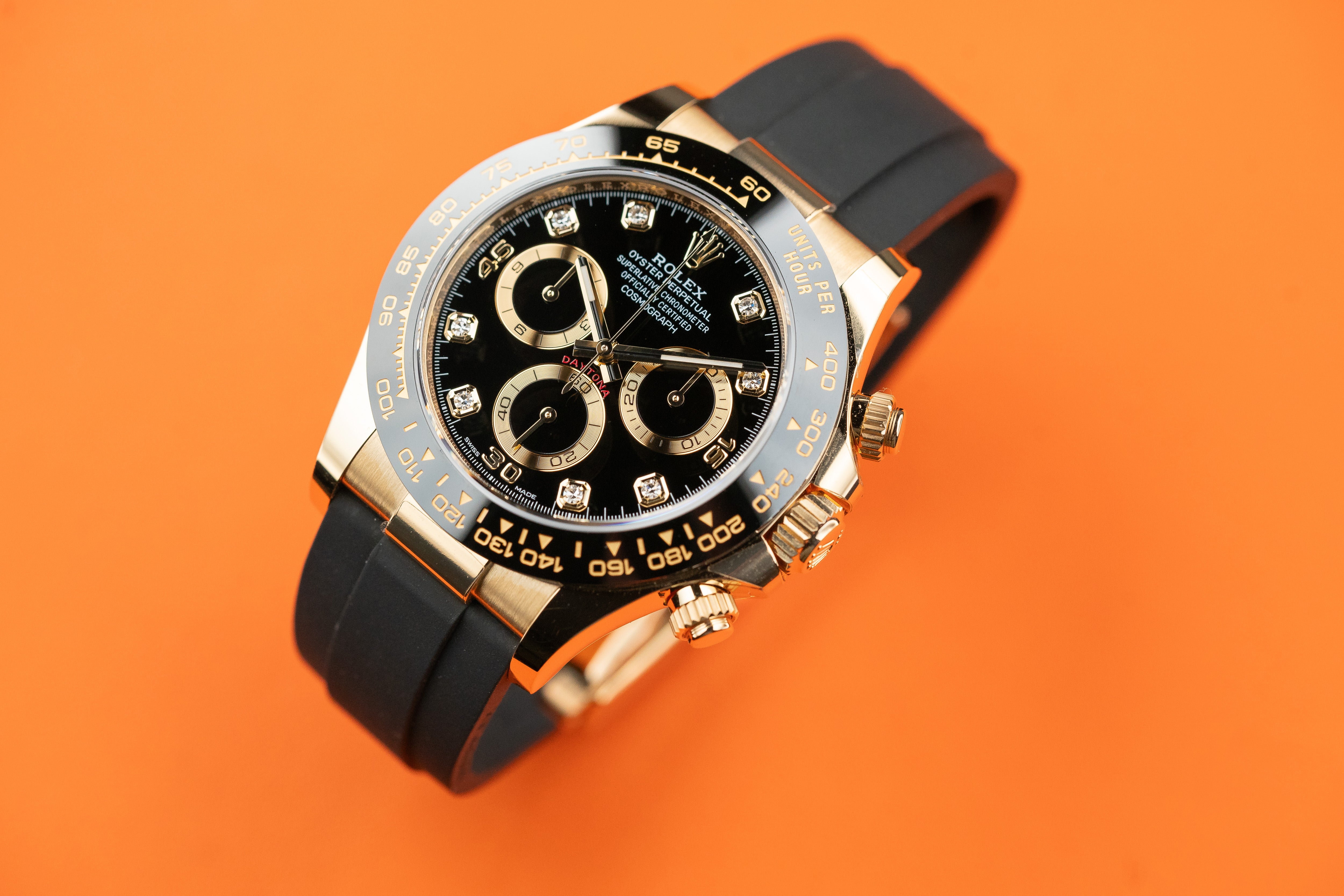 Rolex Cosmograph Daytona 18K Yellow Gold with Black Diamond Dial 116518LN