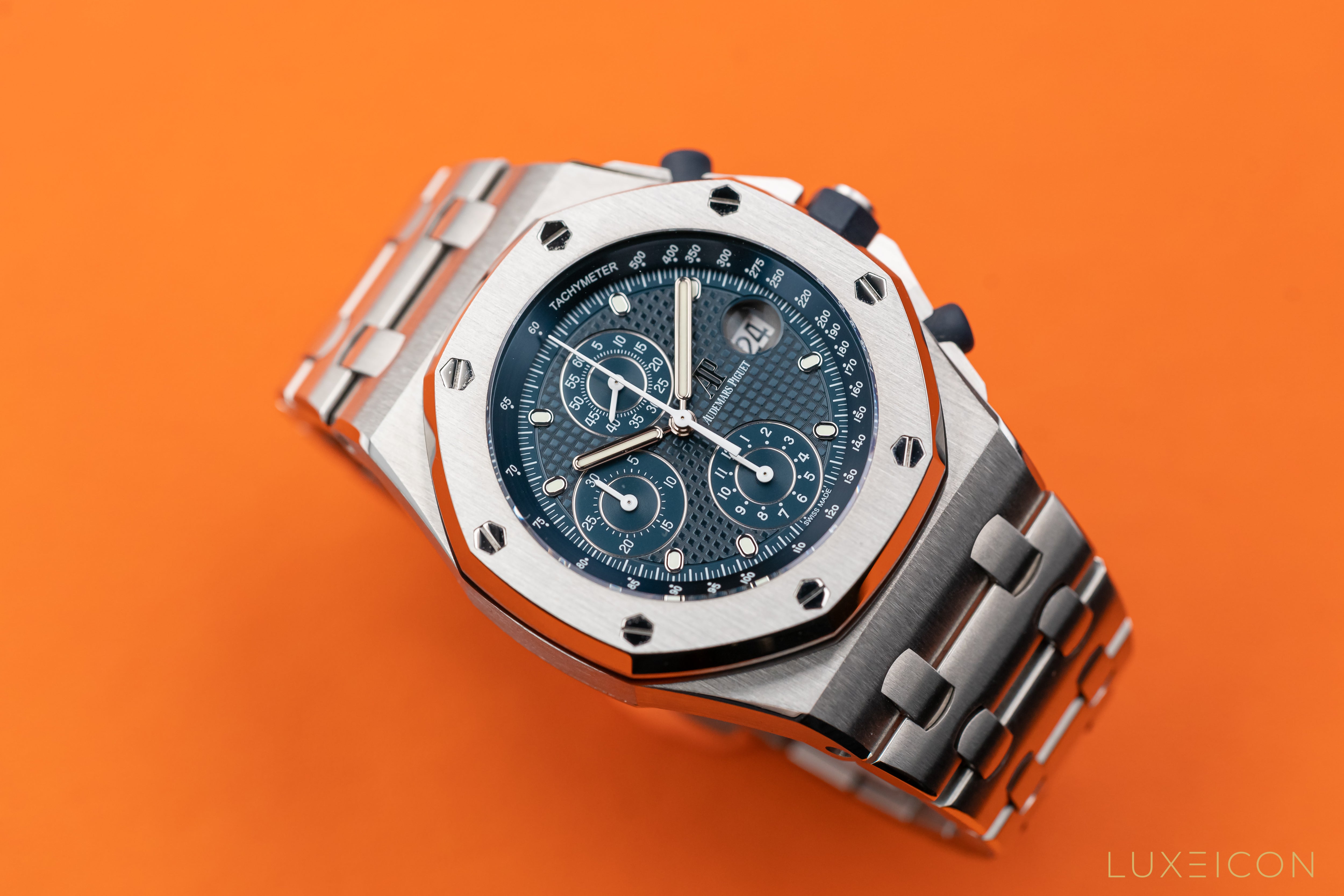 Audemars Piguet Royal Oak Offshore 26237st Blue 25th Aniversary Stainless Steel Full Set 42mm