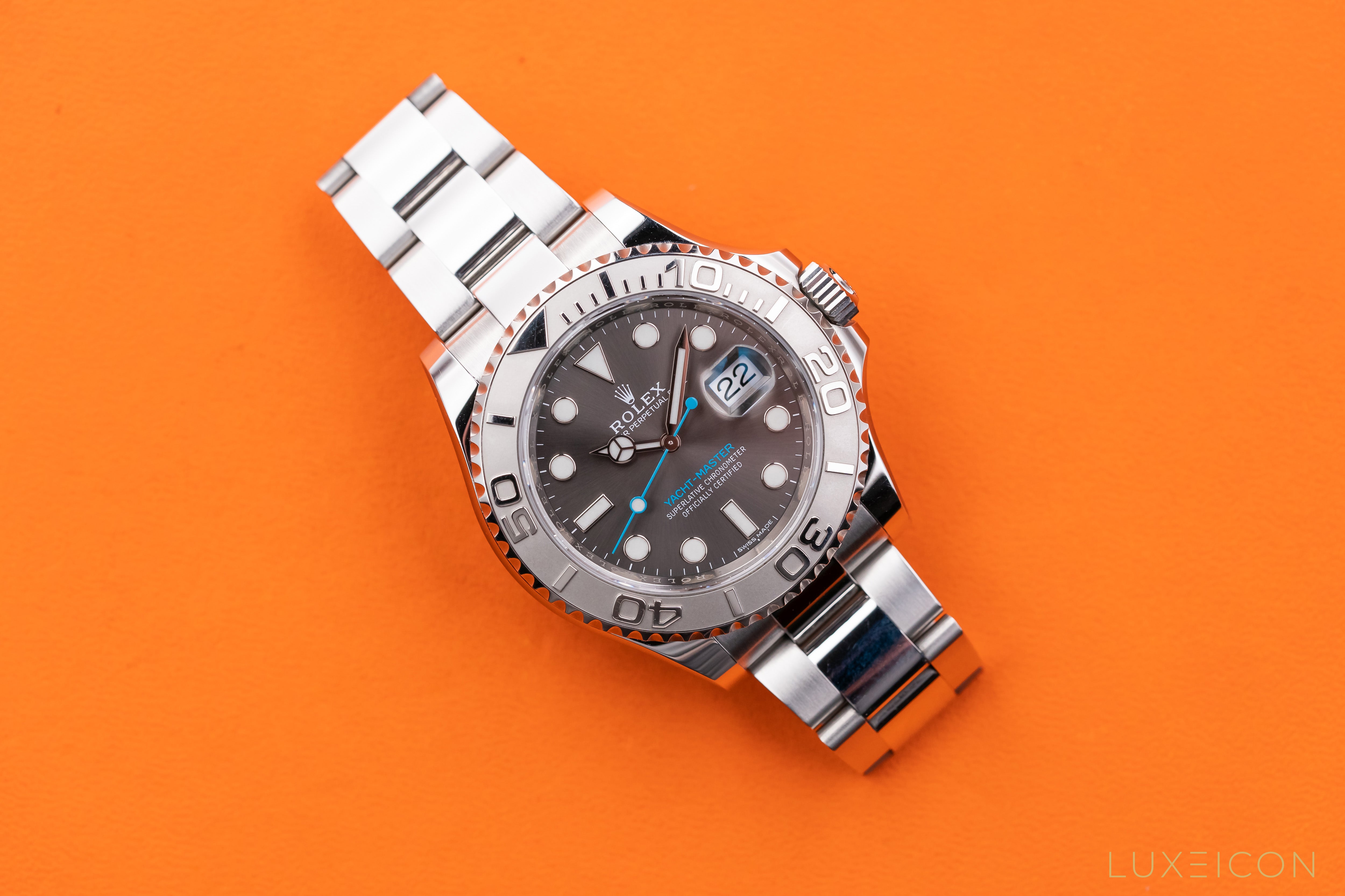 Rolex Yacht-Master 40mm Dark Rhodium Dial Steel and Platinum 116622