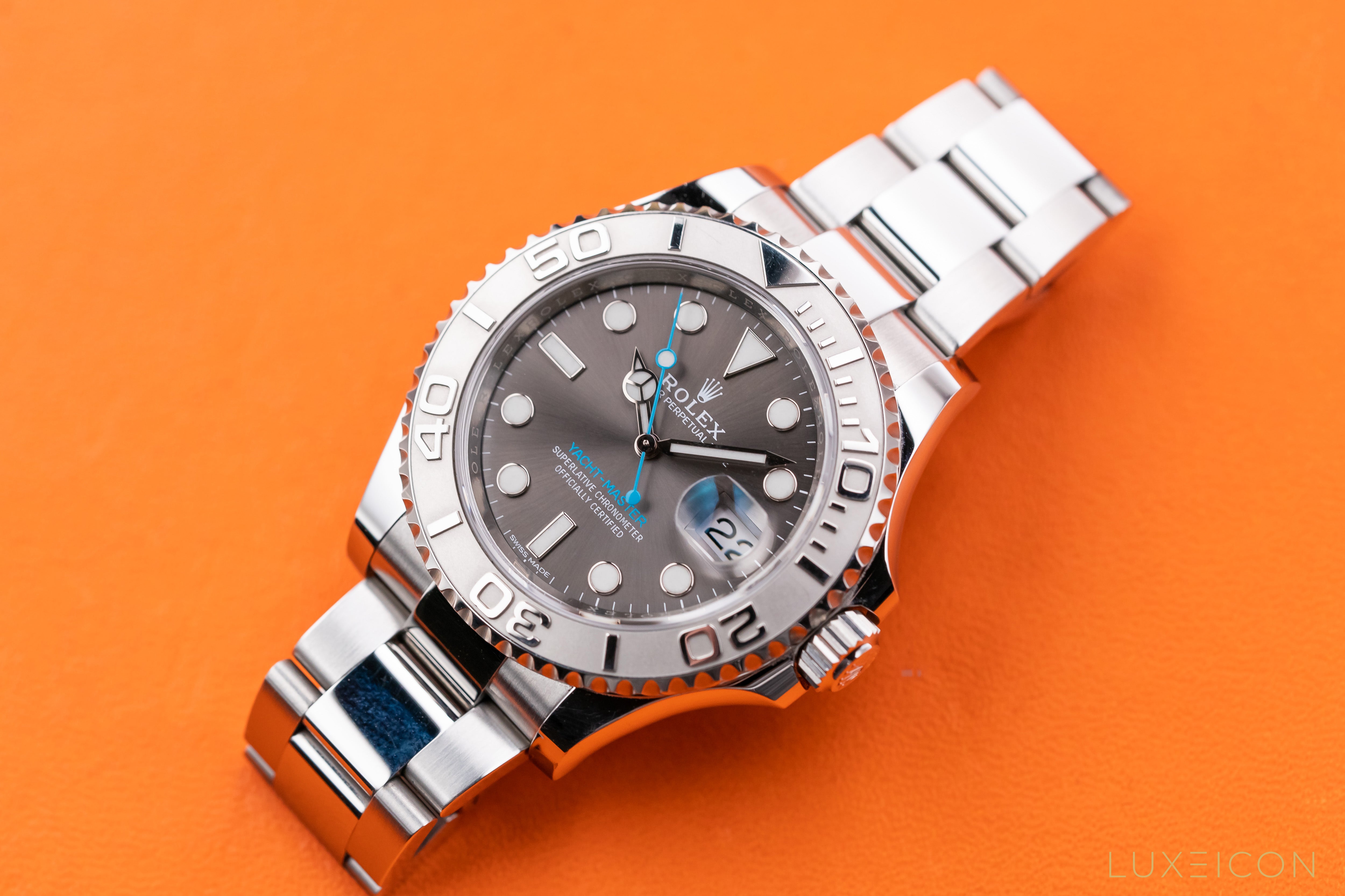 Rolex Yacht-Master 40mm Dark Rhodium Dial Steel and Platinum 116622